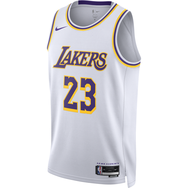 nike maglia los angeles lakers association edition 2022/23 swingman  dri-fit nba – uomo - bianco