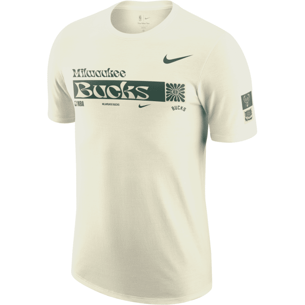 nike t-shirt milwaukee bucks essential  nba – uomo - bianco