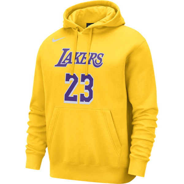 nike felpa pullover con cappuccio los angeles lakers club  nba – uomo - giallo