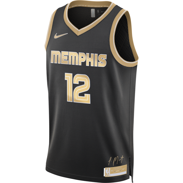 nike maglia ja morant memphis grizzlies 2024 select series  dri-fit nba swingman – uomo - nero