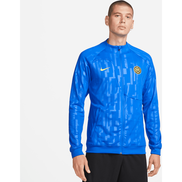 nike giacca da calcio in maglia con zip a tutta lunghezza  inter academy pro – uomo - blu