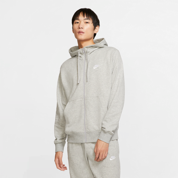 nike felpa con cappuccio e zip a tutta lunghezza  sportswear club – uomo - grigio