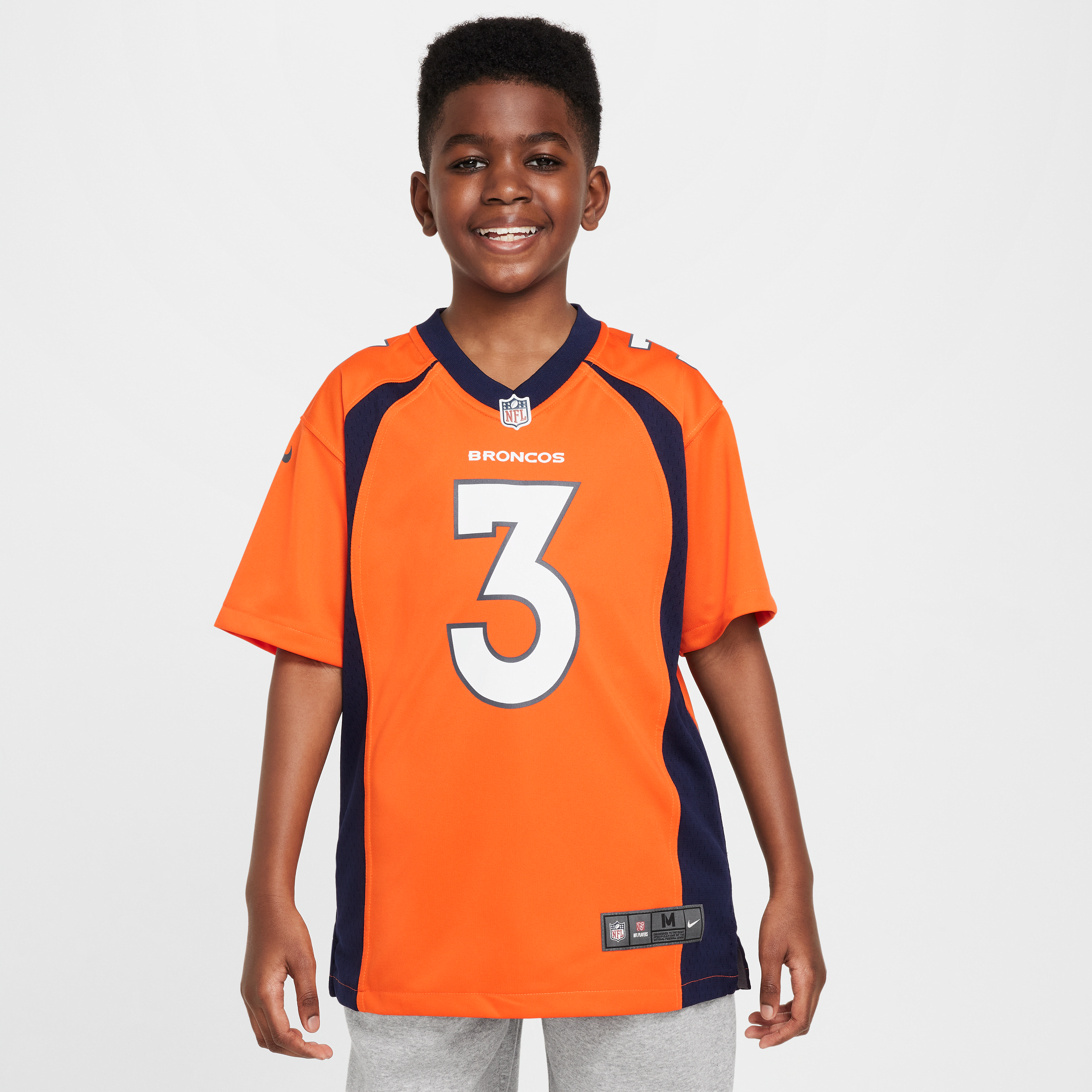 nike maglia da football americano denver broncos (russell wilson) nfl – ragazzi - arancione