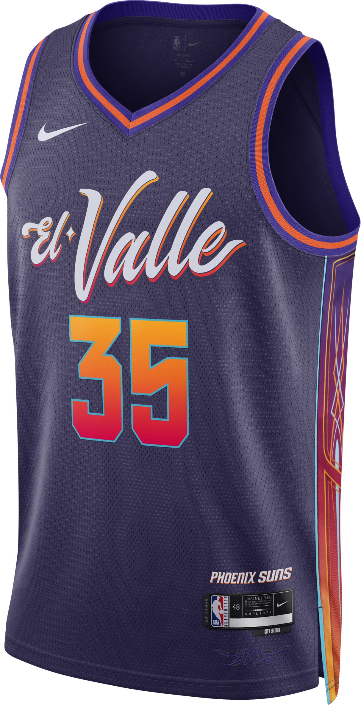 nike maglia kevin durant phoenix suns city edition 2023/24 swingman  dri-fit nba – uomo - viola