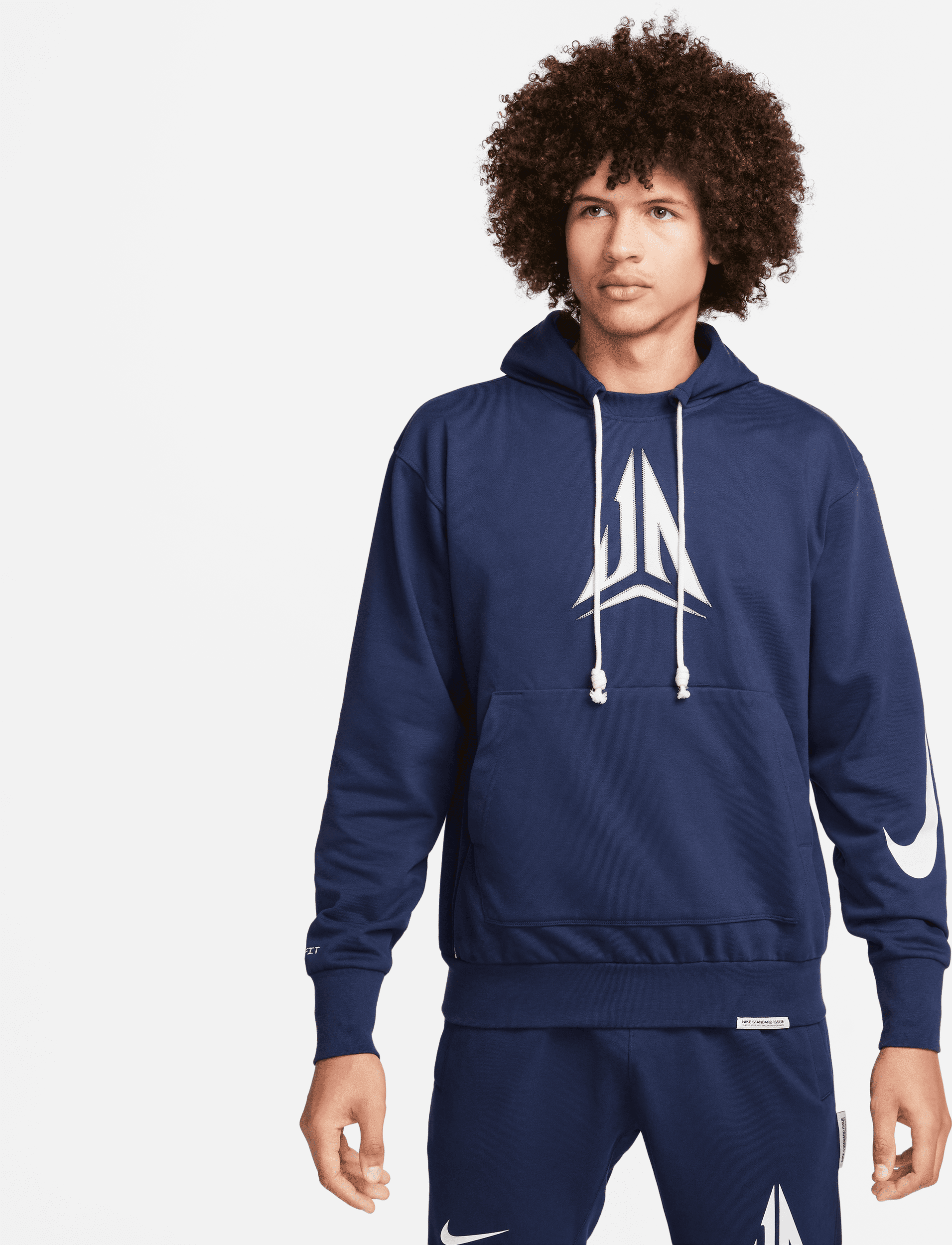 nike felpa pullover da basket con cappuccio dri-fit ja standard issue – uomo - blu