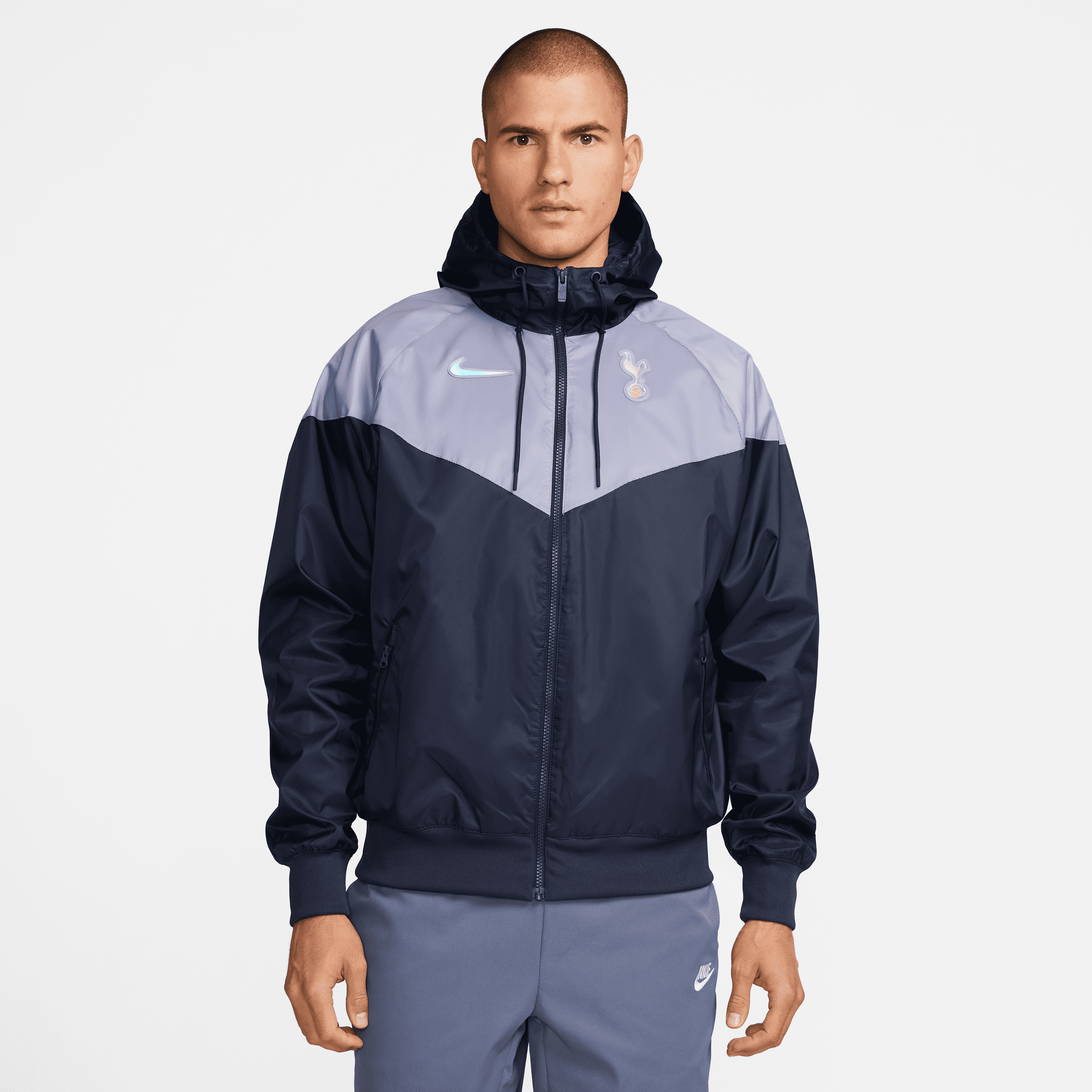 nike giacca da calcio con cappuccio  tottenham hotspur sport essentials windrunner – uomo - viola