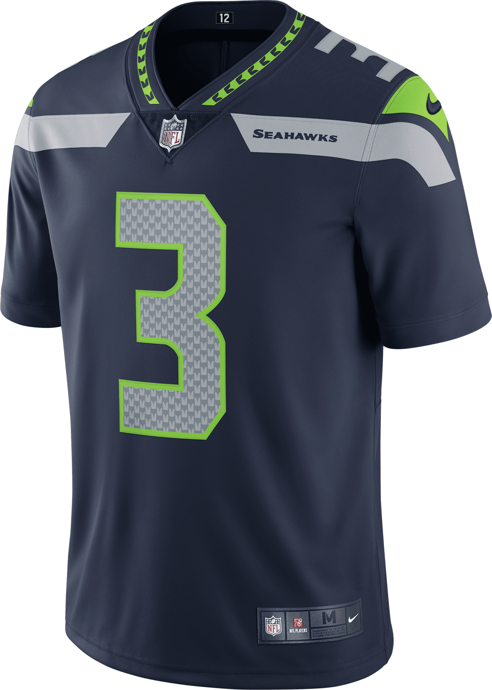 nike maglia da football americano limited seattle seahawks vapor untouchable (russell wilson) nfl - uomo - blu