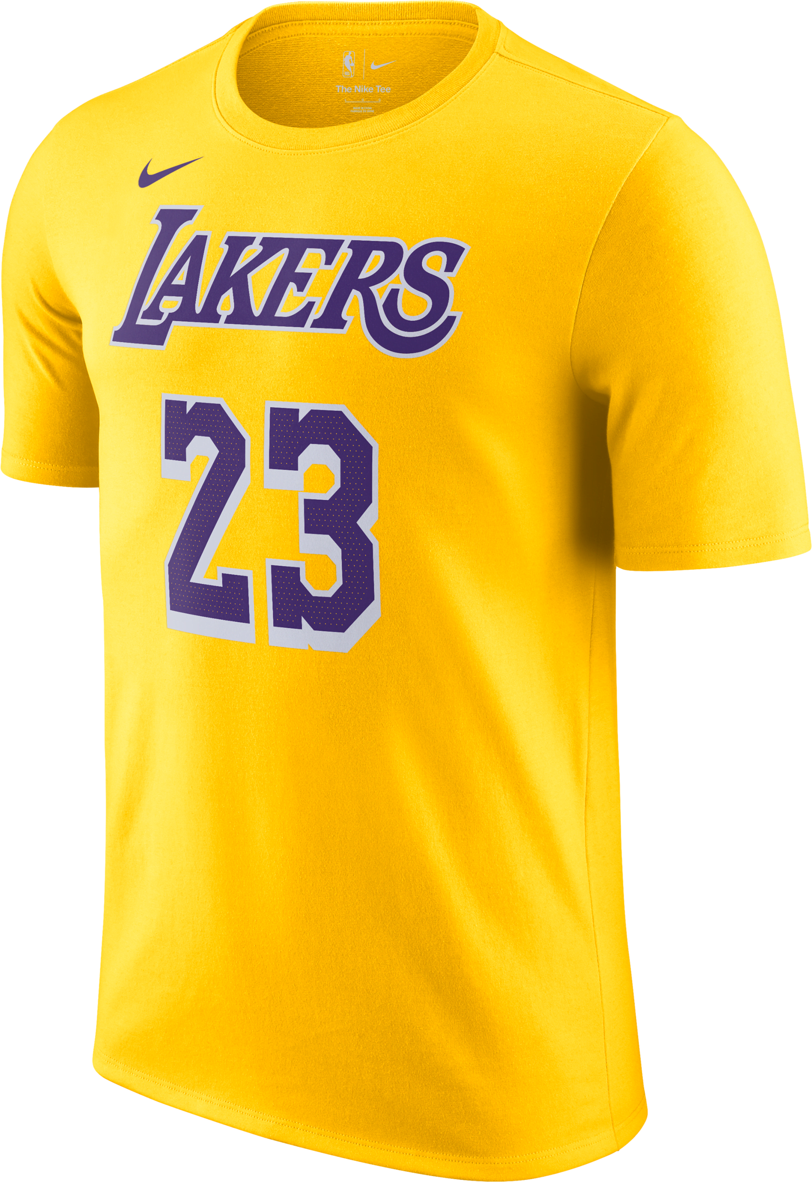 nike t-shirt  nba los angeles lakers - uomo - giallo