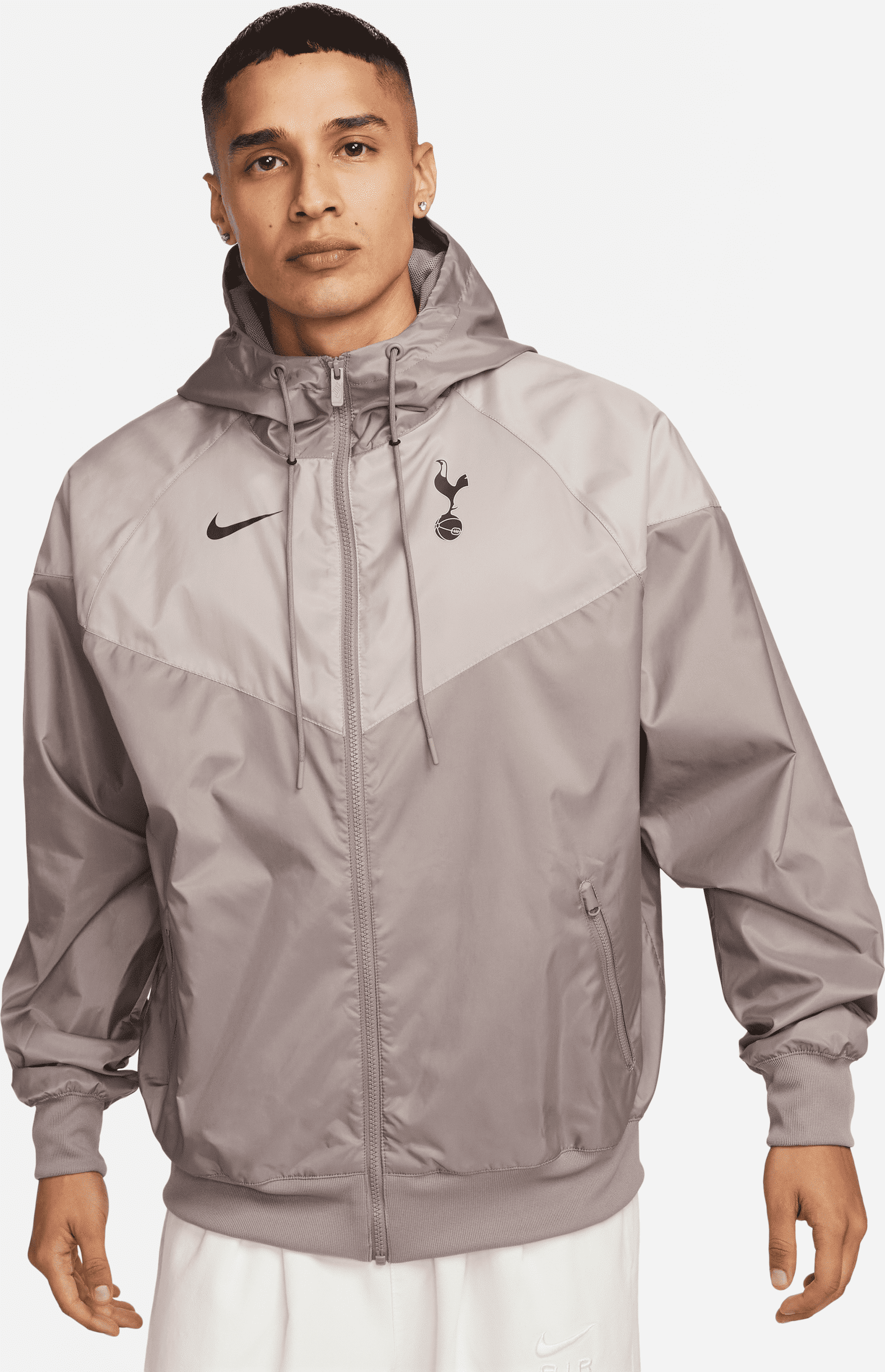 nike giacca da calcio con cappuccio  tottenham hotspur sport essentials windrunner – uomo - marrone