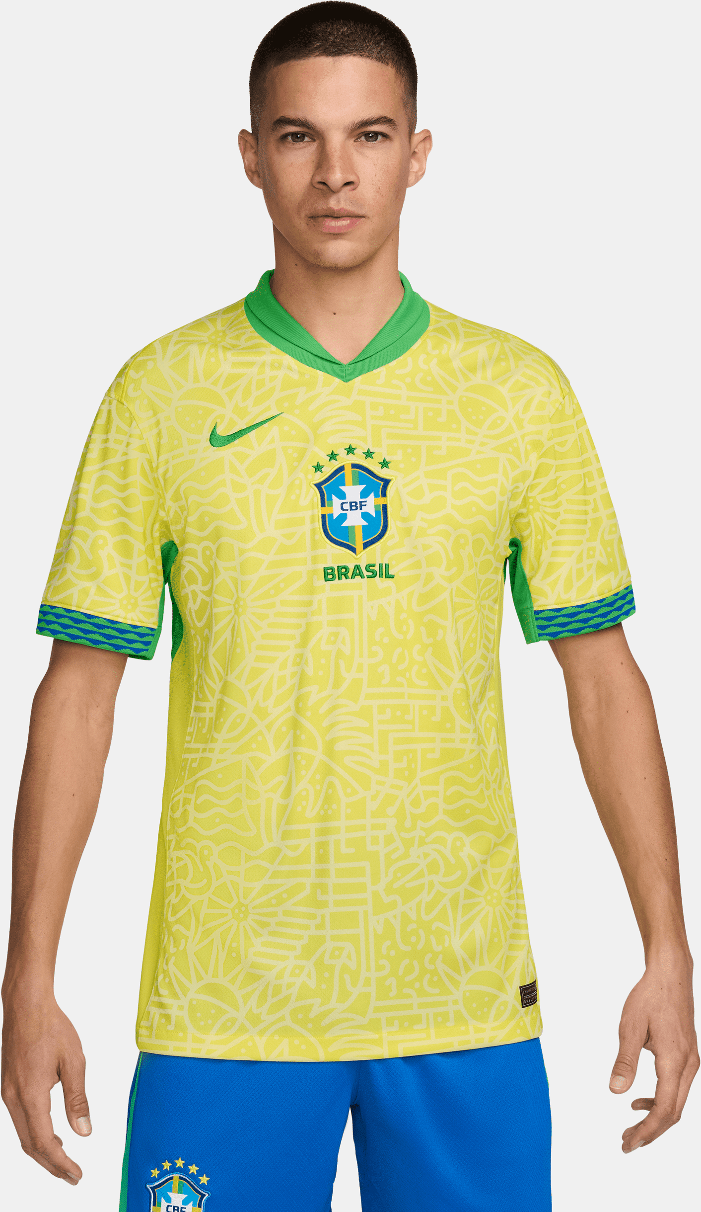 nike maglia da calcio replica  dri-fit brasile 2024 stadium da uomo – home - giallo