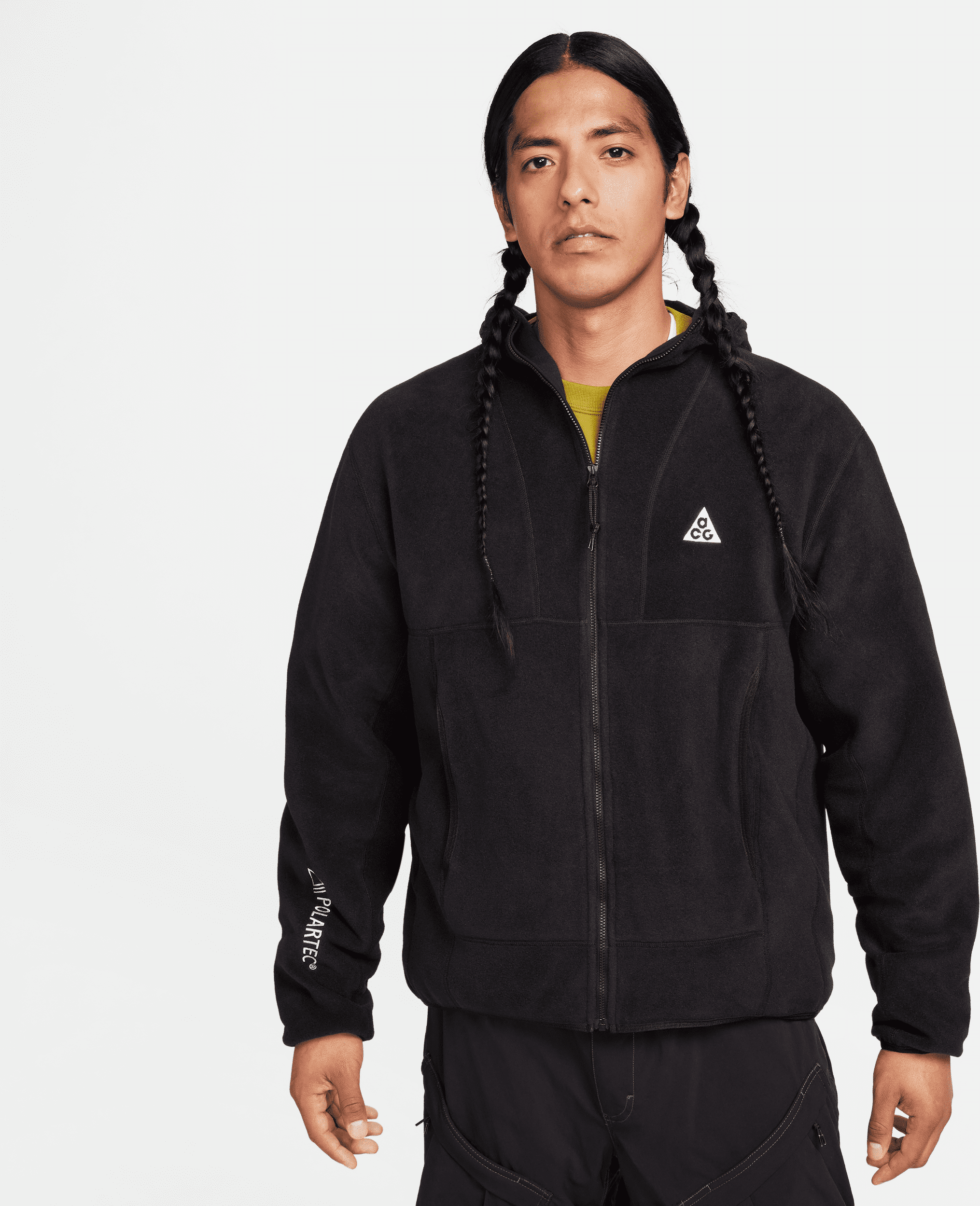 nike maglia con zip a tutta lunghezza  acg wolf tree polartec® – uomo - nero