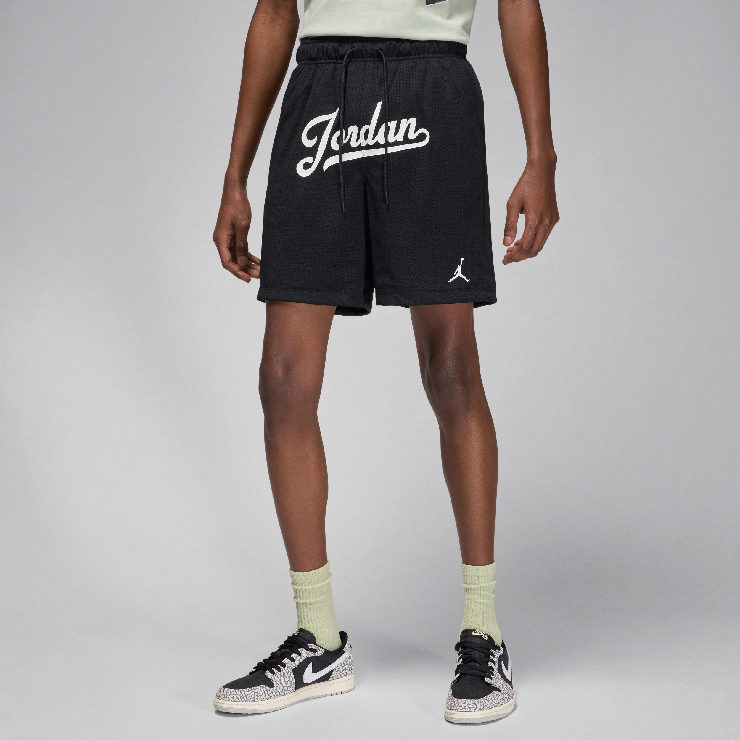 jordan shorts in mesh  flight mvp – uomo - nero