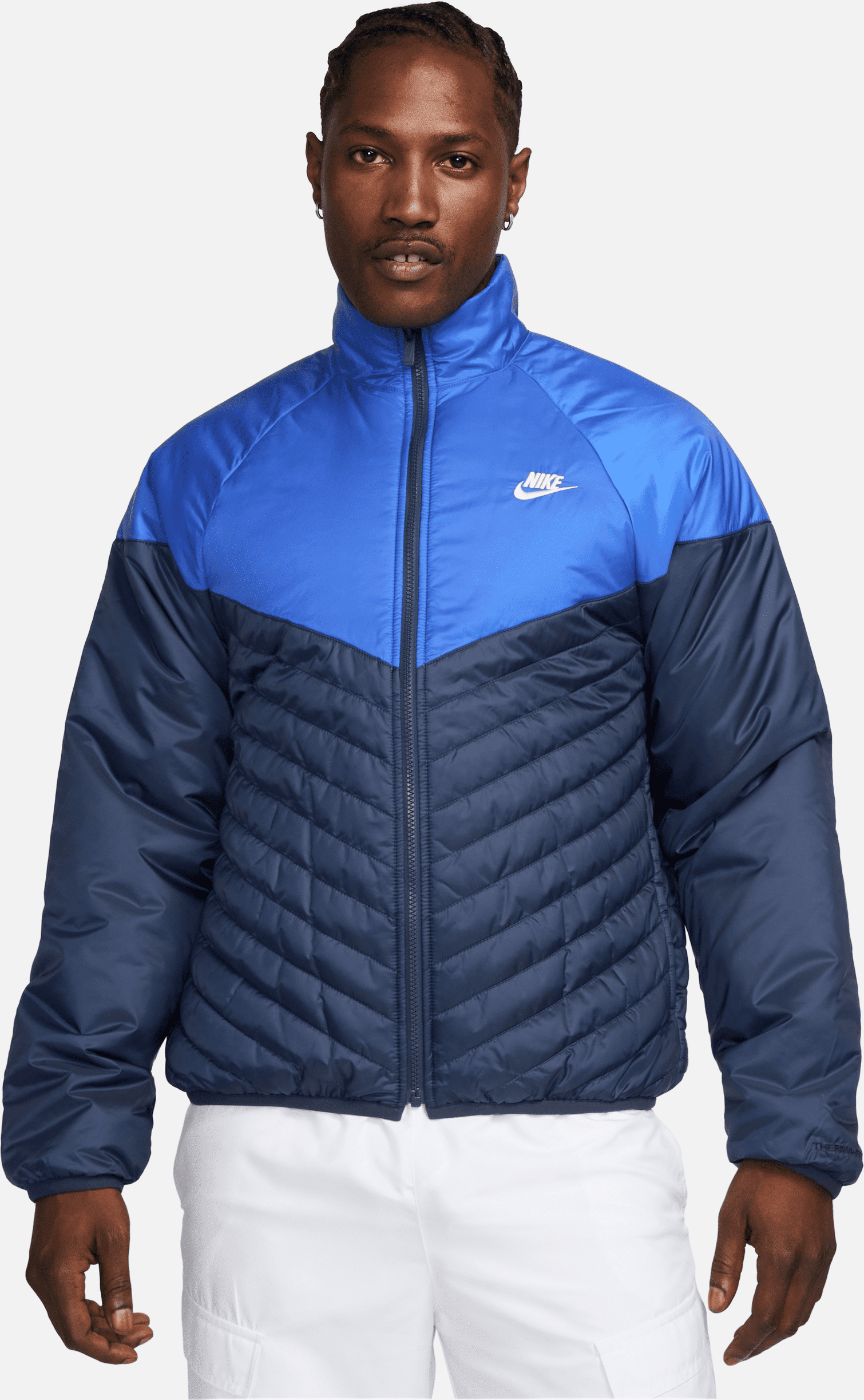 nike giacca puffer resistente all'acqua therma-fit  sportswear windrunner – uomo - blu