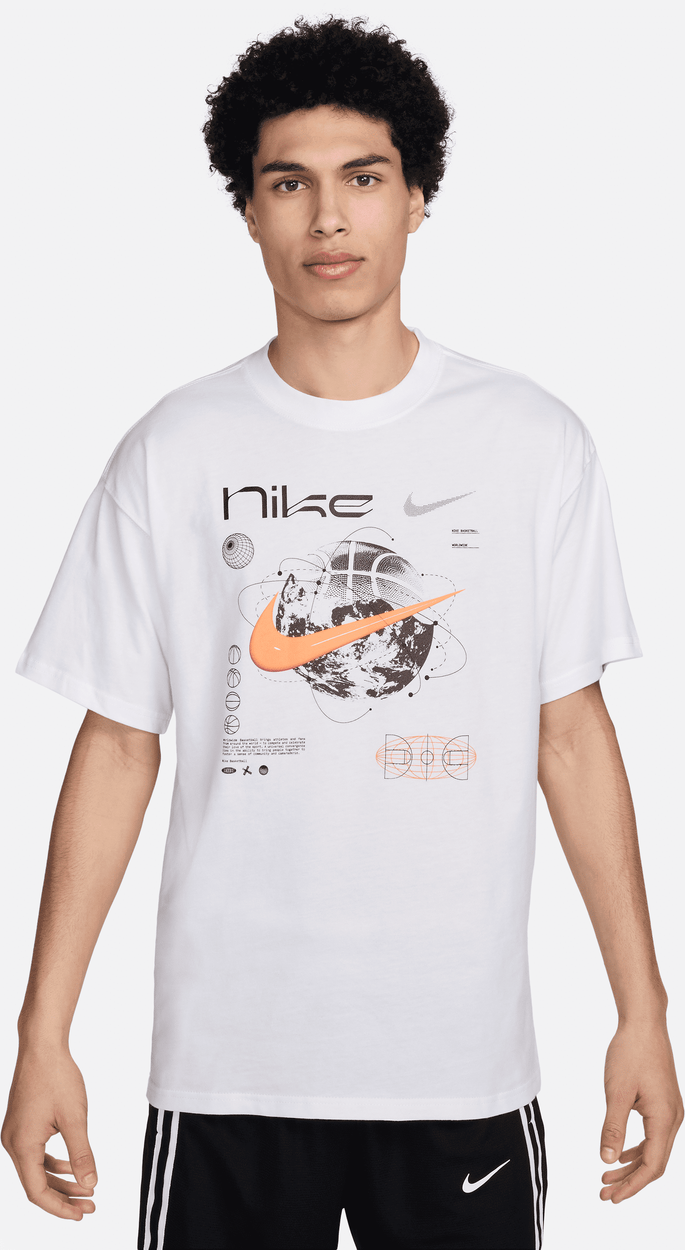 nike t-shirt da basket max90  – uomo - bianco