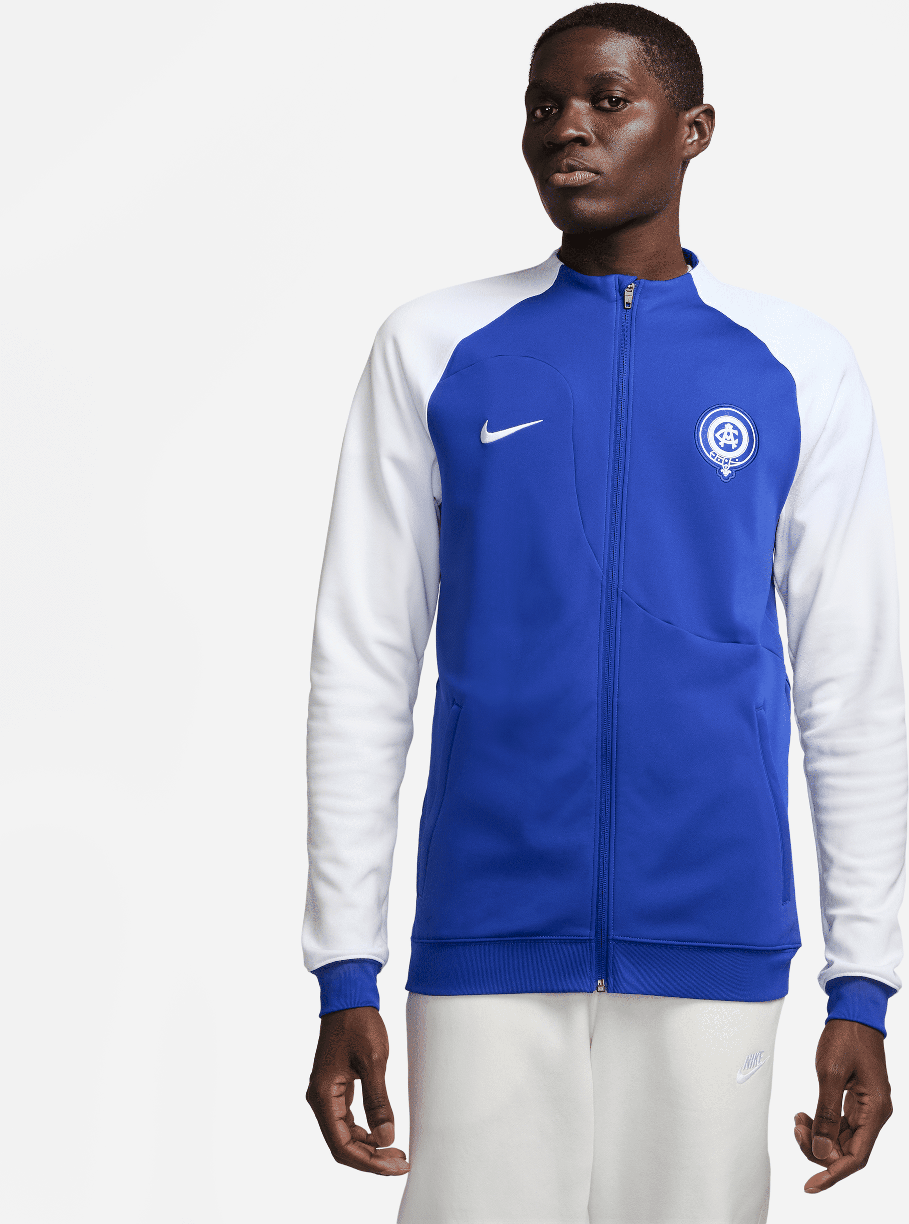 nike giacca da calcio in maglia con zip a tutta lunghezza  atlético de madrid academy pro – uomo - blu