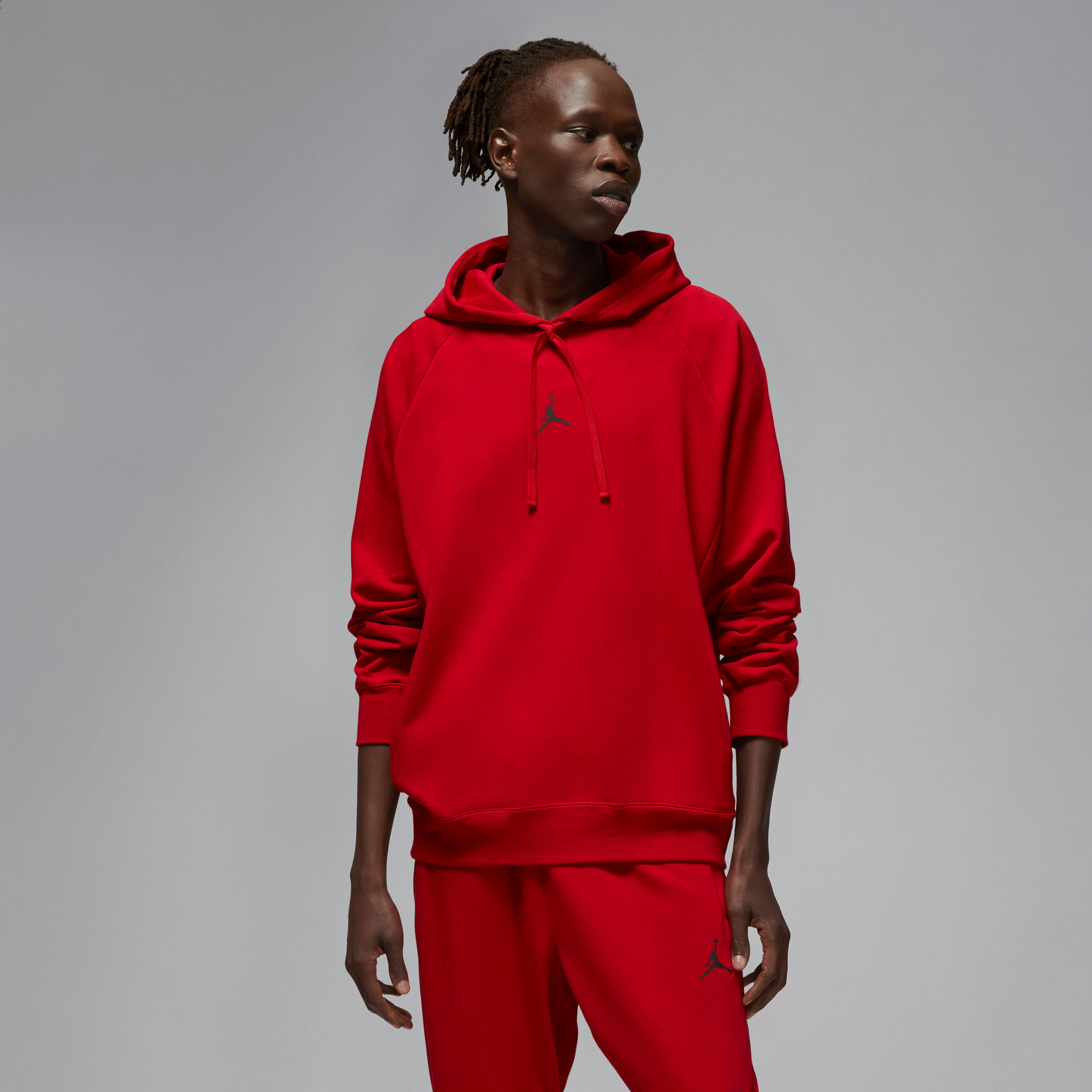 jordan felpa in fleece con cappuccio  dri-fit sport crossover – uomo - rosso