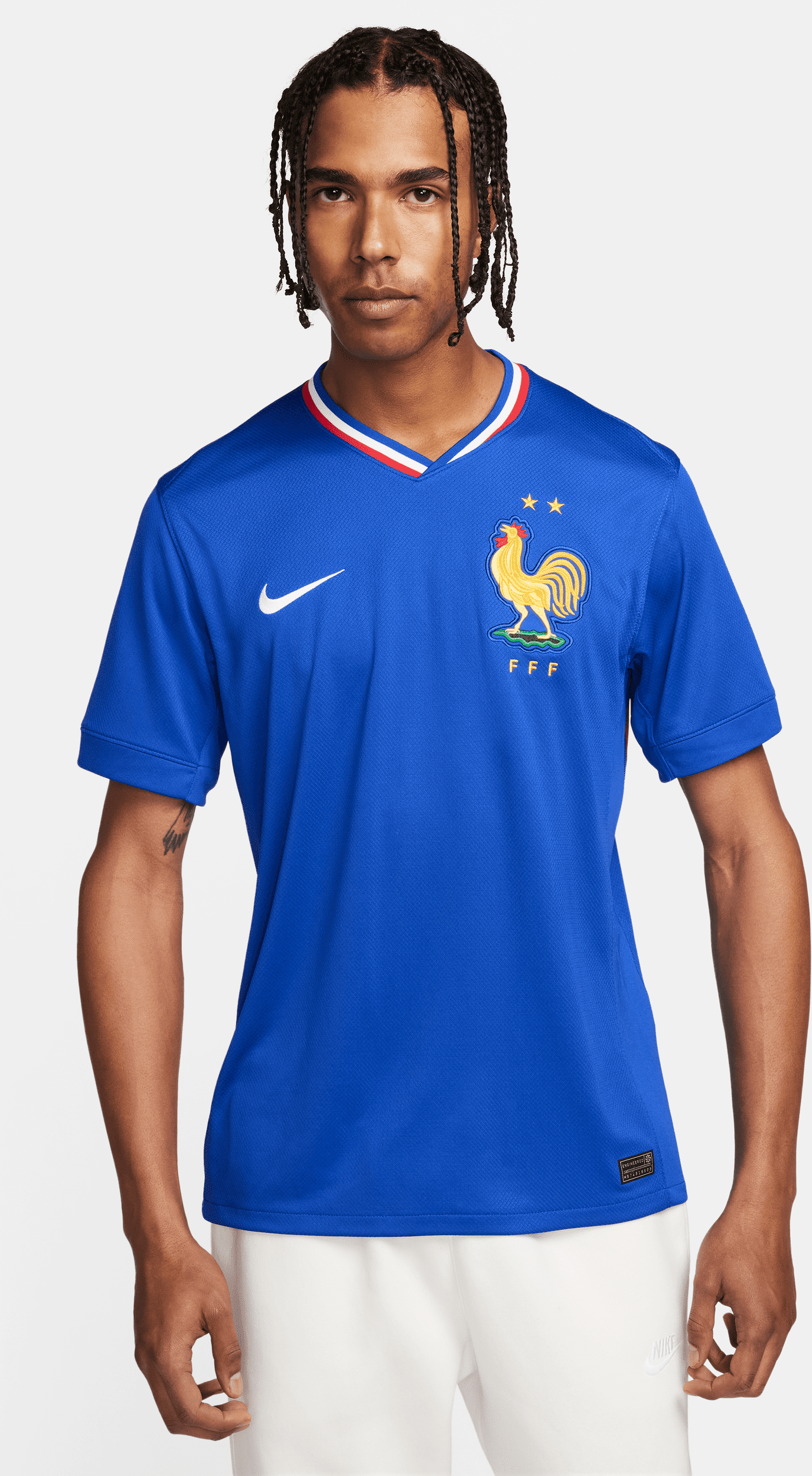 nike maglia da calcio replica  dri-fit fff (squadra maschile) 2024/25 stadium da uomo – home - blu