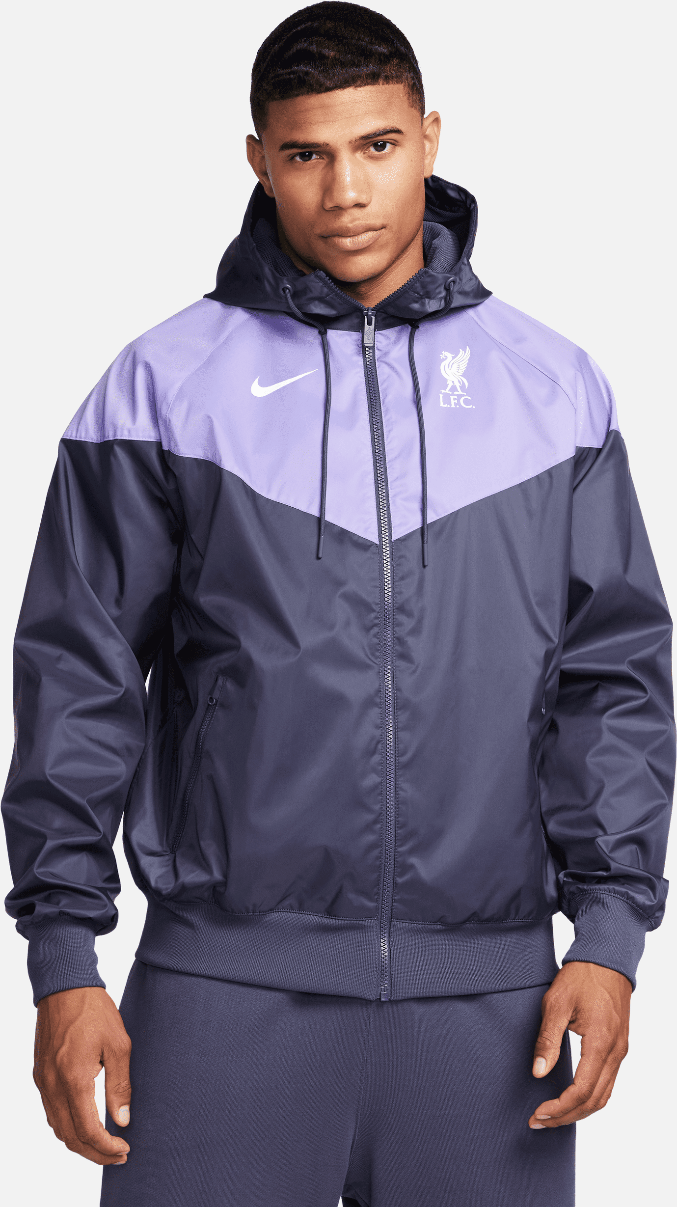 nike giacca da calcio con cappuccio  liverpool fc sport essentials windrunner – uomo - viola