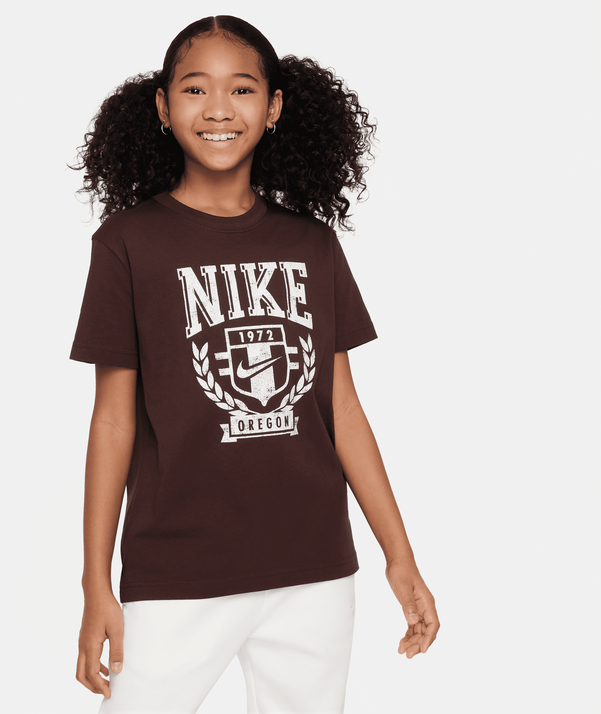 nike t-shirt  sportswear – ragazza - marrone