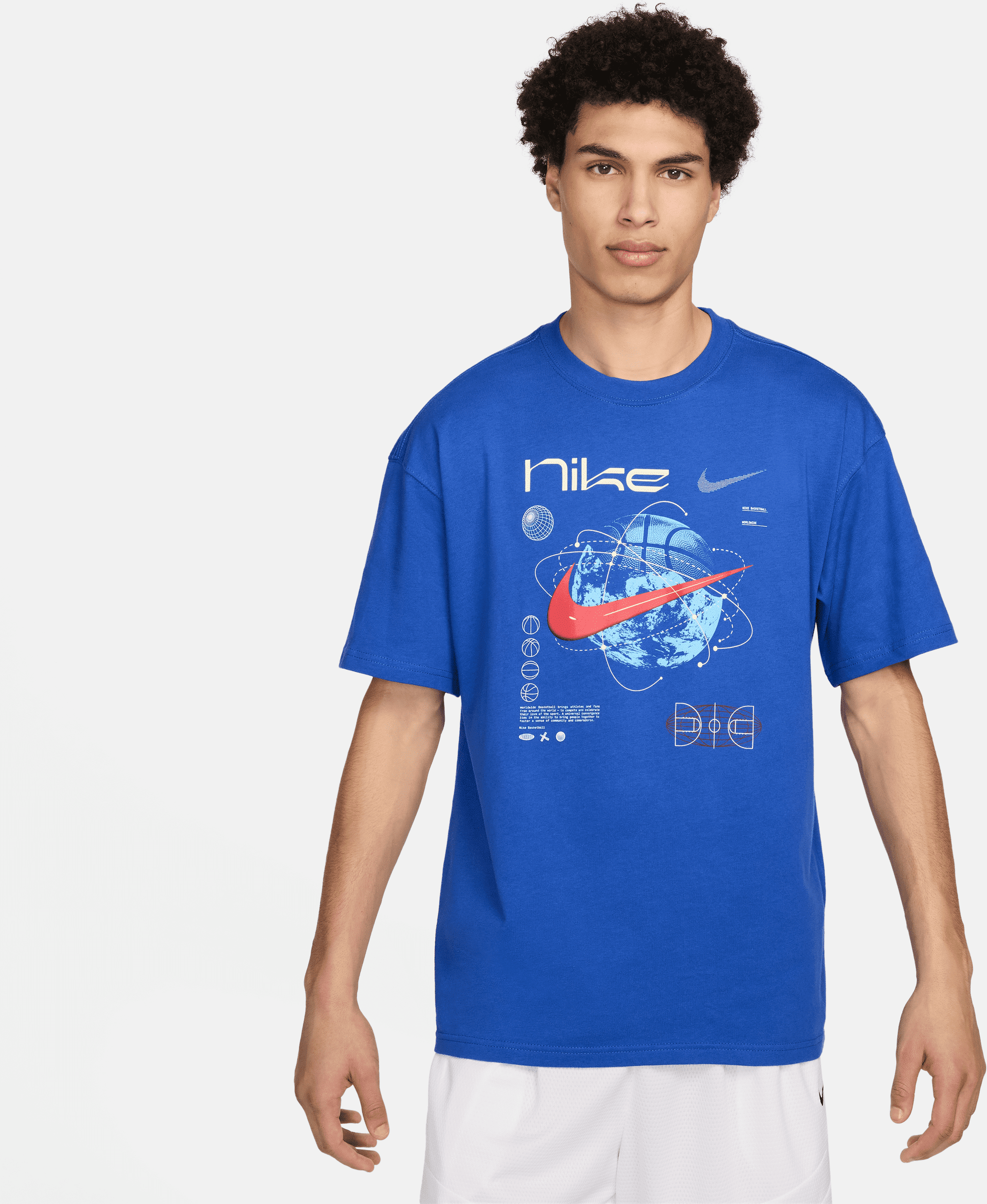 nike t-shirt da basket max90  – uomo - blu