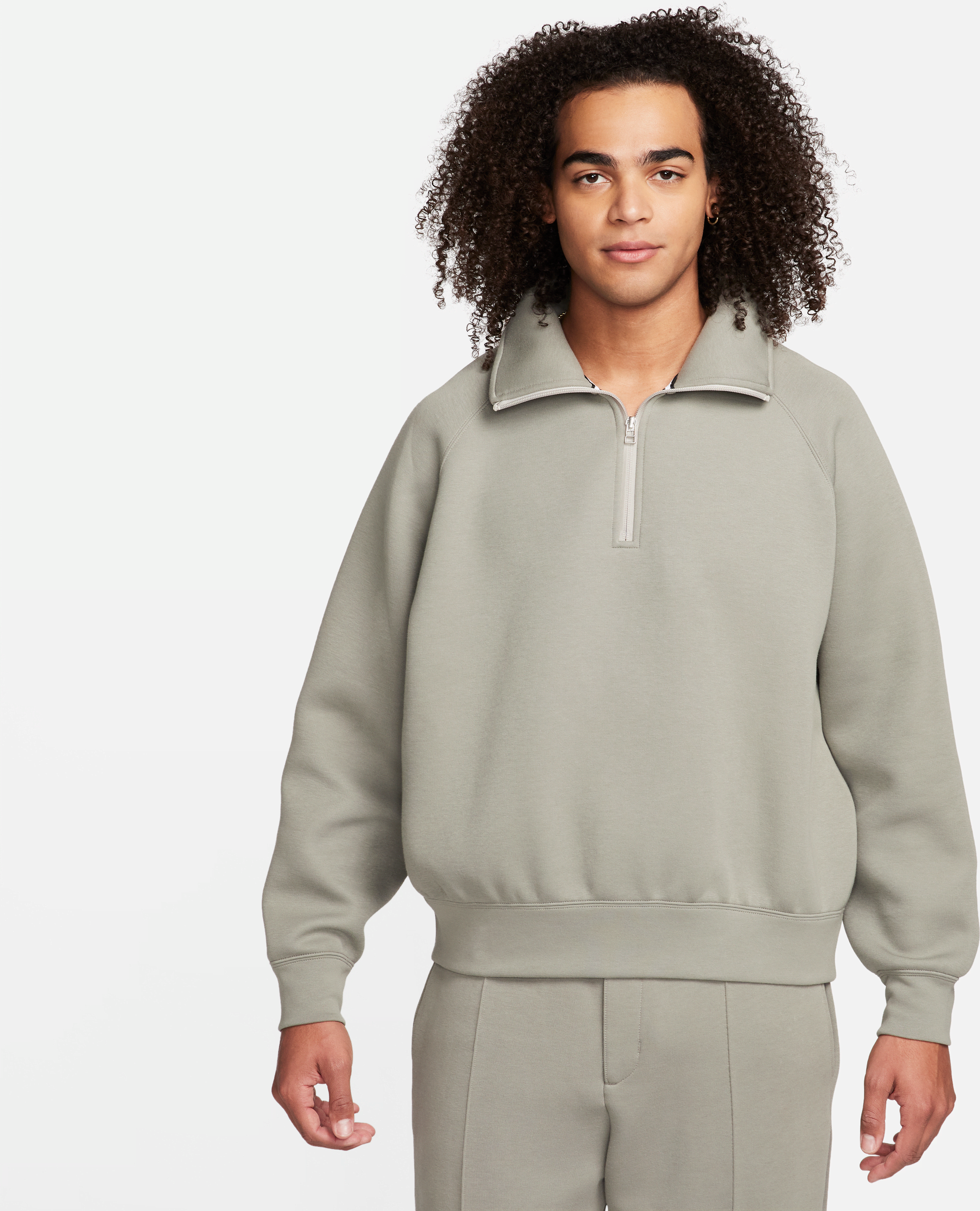 nike maglia con zip a metà lunghezza  tech fleece reimagined – uomo - grigio