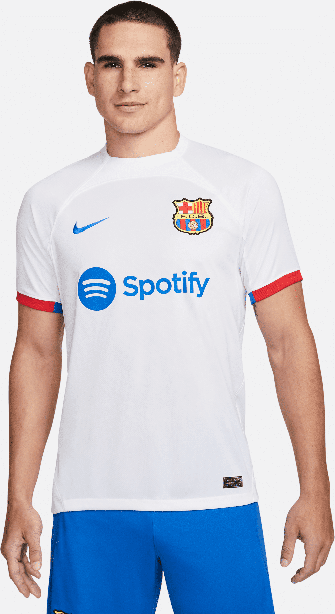 nike maglia da calcio  dri-fit fc barcelona 2023/24 stadium da uomo – away - bianco