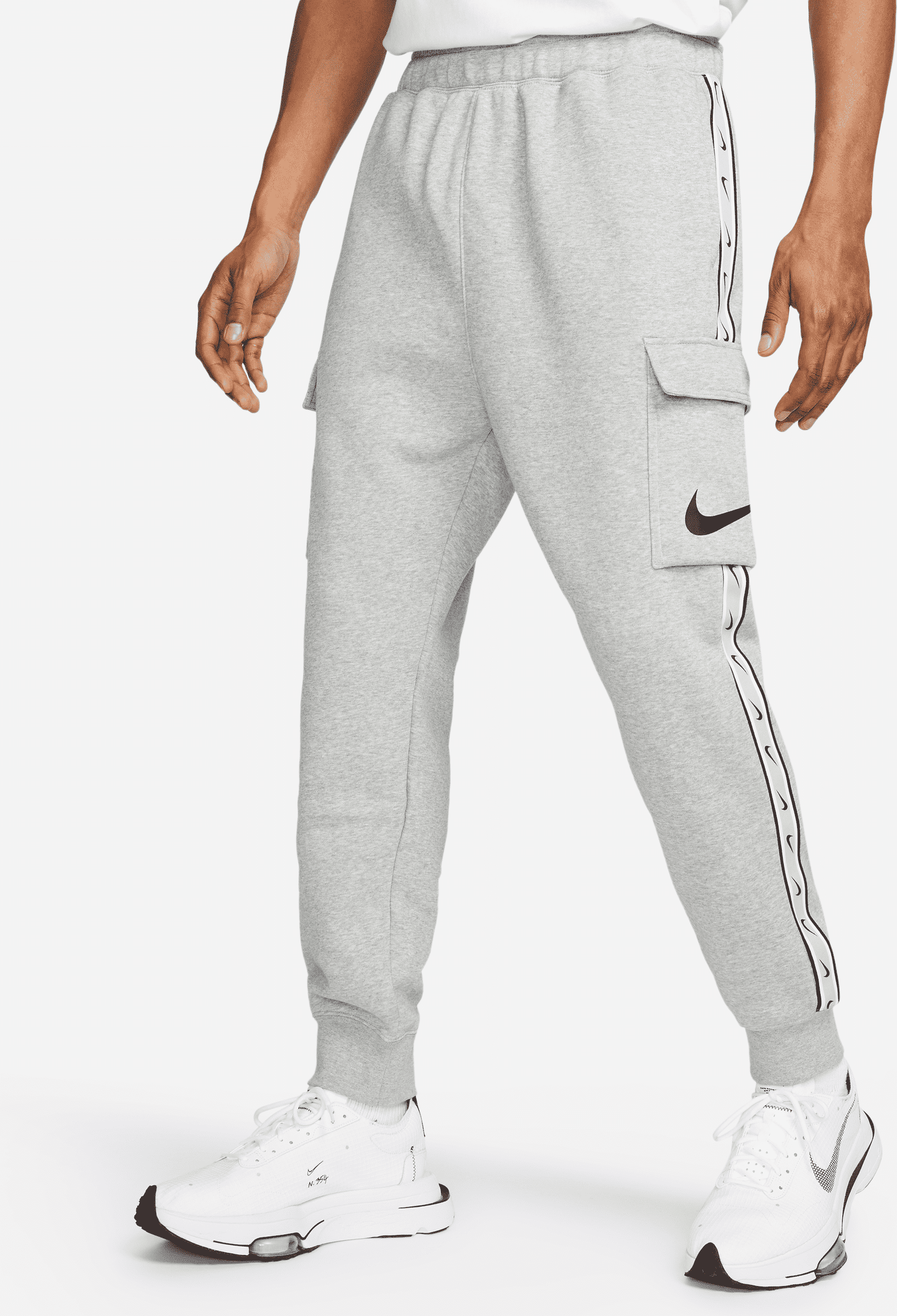 nike pantaloni cargo in fleece  sportswear repeat – uomo - grigio