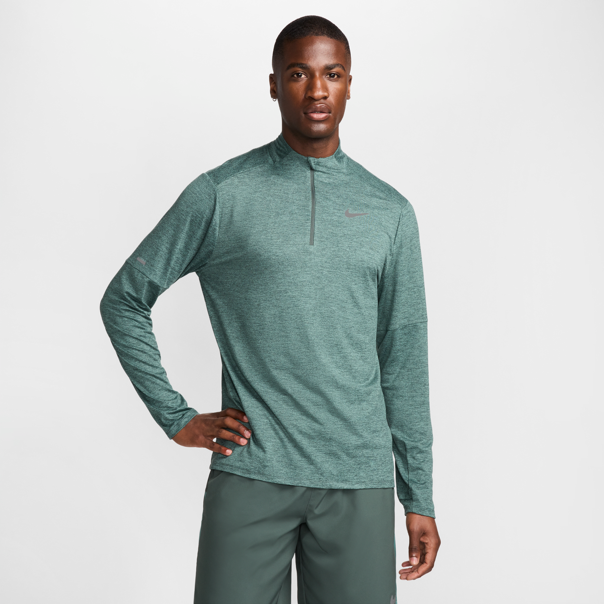 nike maglia da running con zip a metà lunghezza dri-fit  – uomo - verde