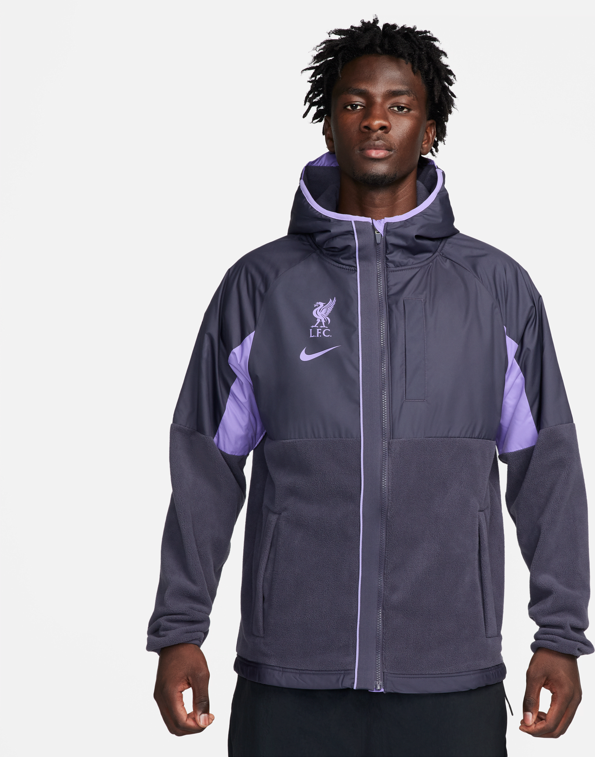 nike giacca da calcio per l'inverno  liverpool fc awf da uomo – terza - grigio