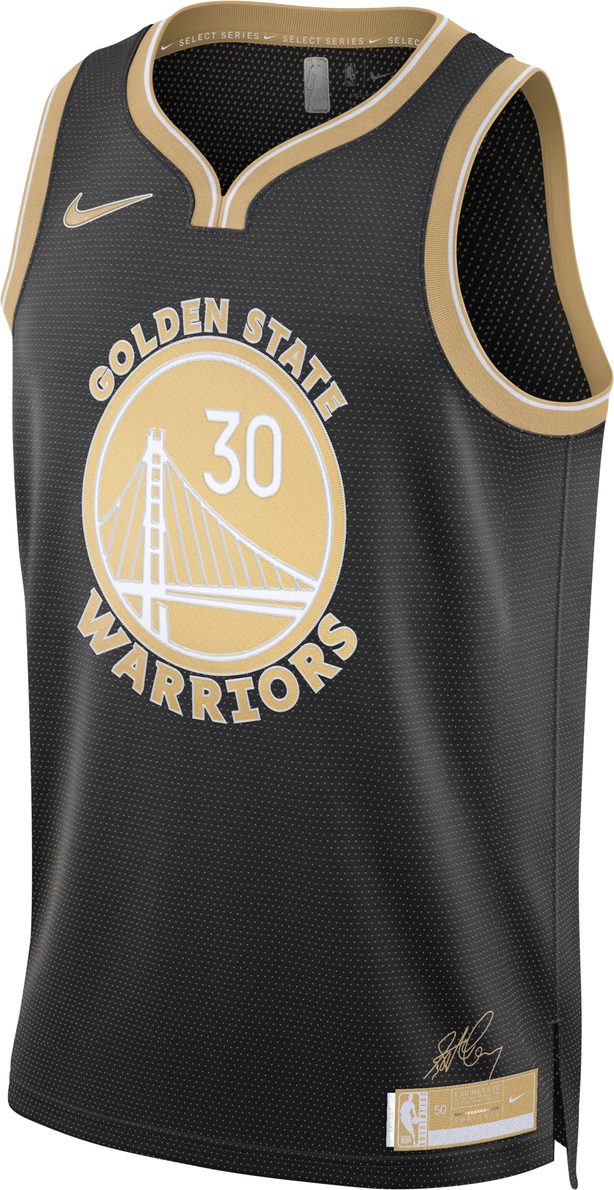 nike maglia stephen curry golden state warriors 2024 select series swingman  dri-fit nba – uomo - nero