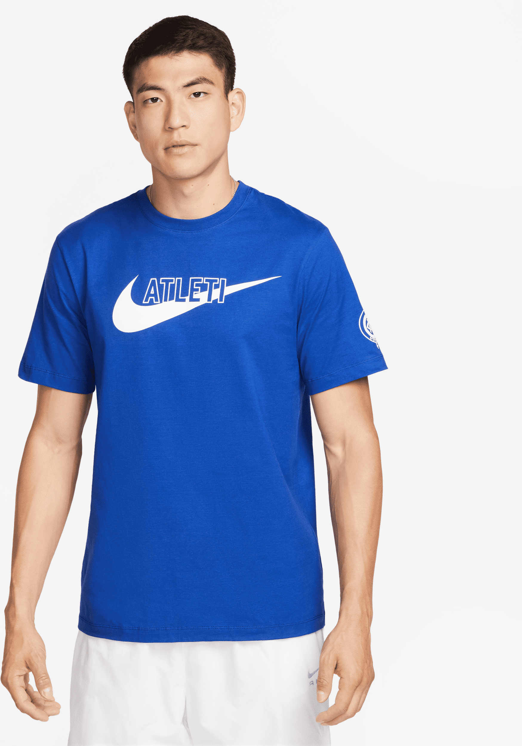 nike t-shirt  atlético madrid swoosh – uomo - blu