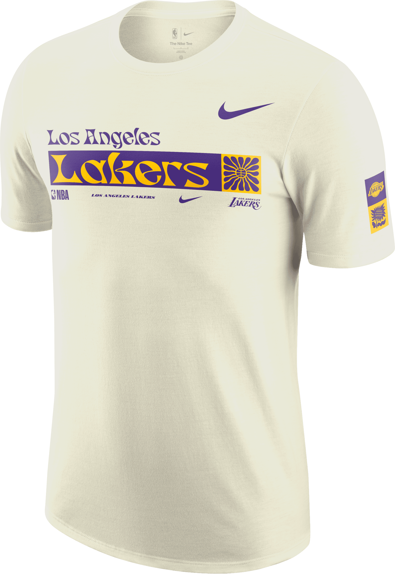 nike t-shirt los angeles lakers essential  nba – uomo - bianco