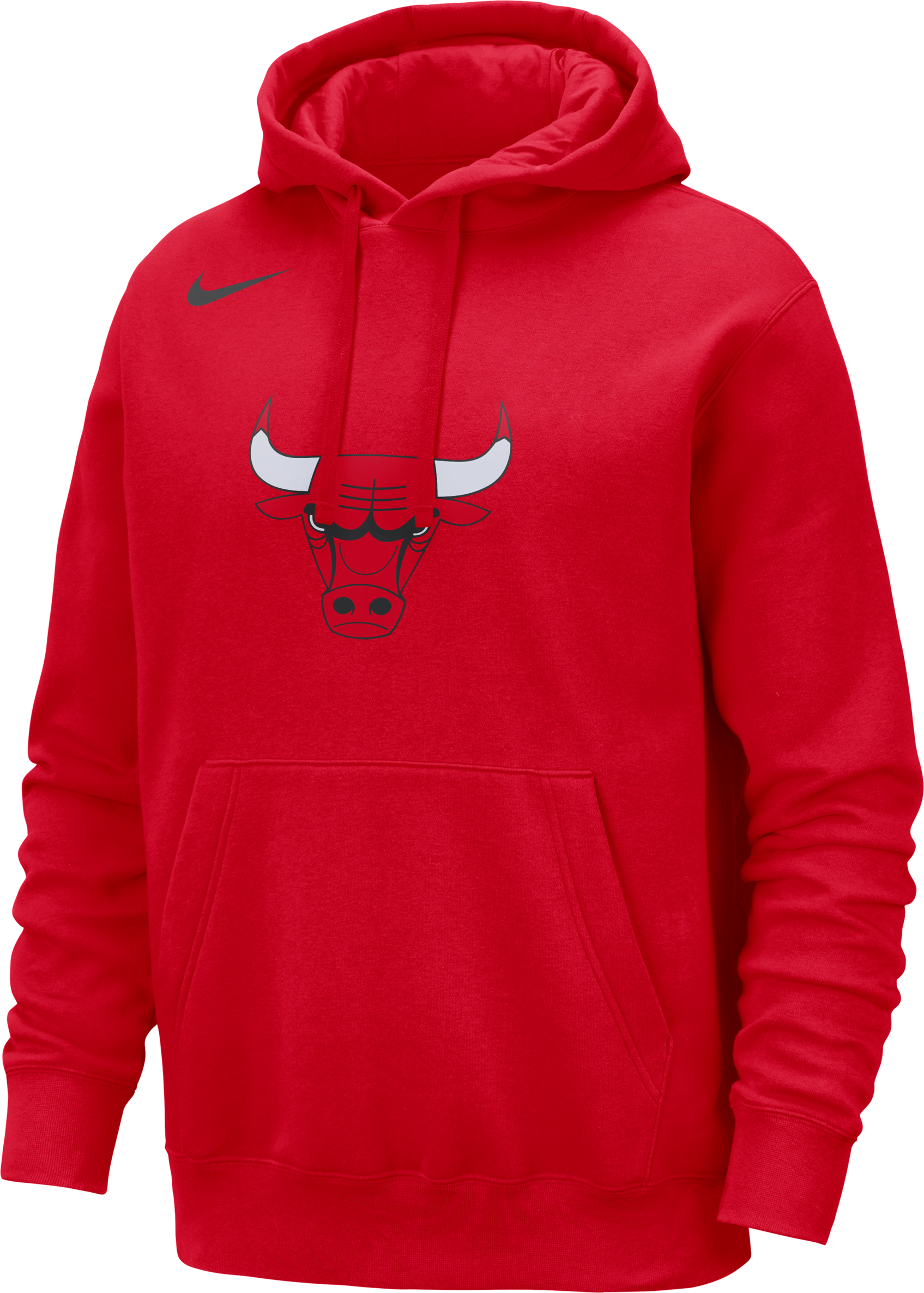 nike felpa pullover con cappuccio chicago bulls club  nba – uomo - rosso