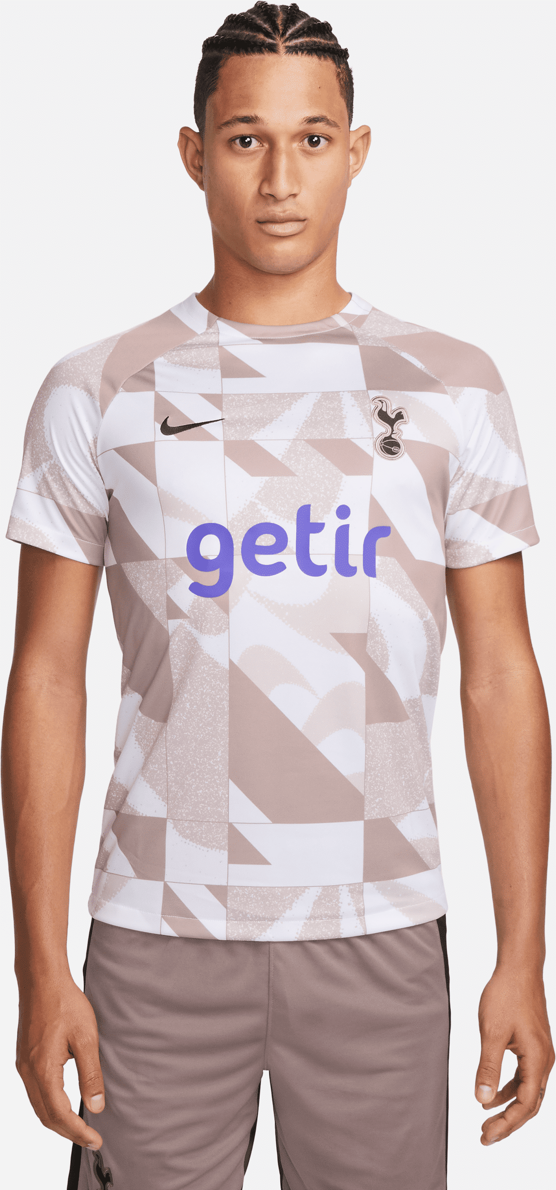 nike maglia da calcio pre-partita a manica corta  dri-fit tottenham hotspur academy pro da uomo – terza - bianco