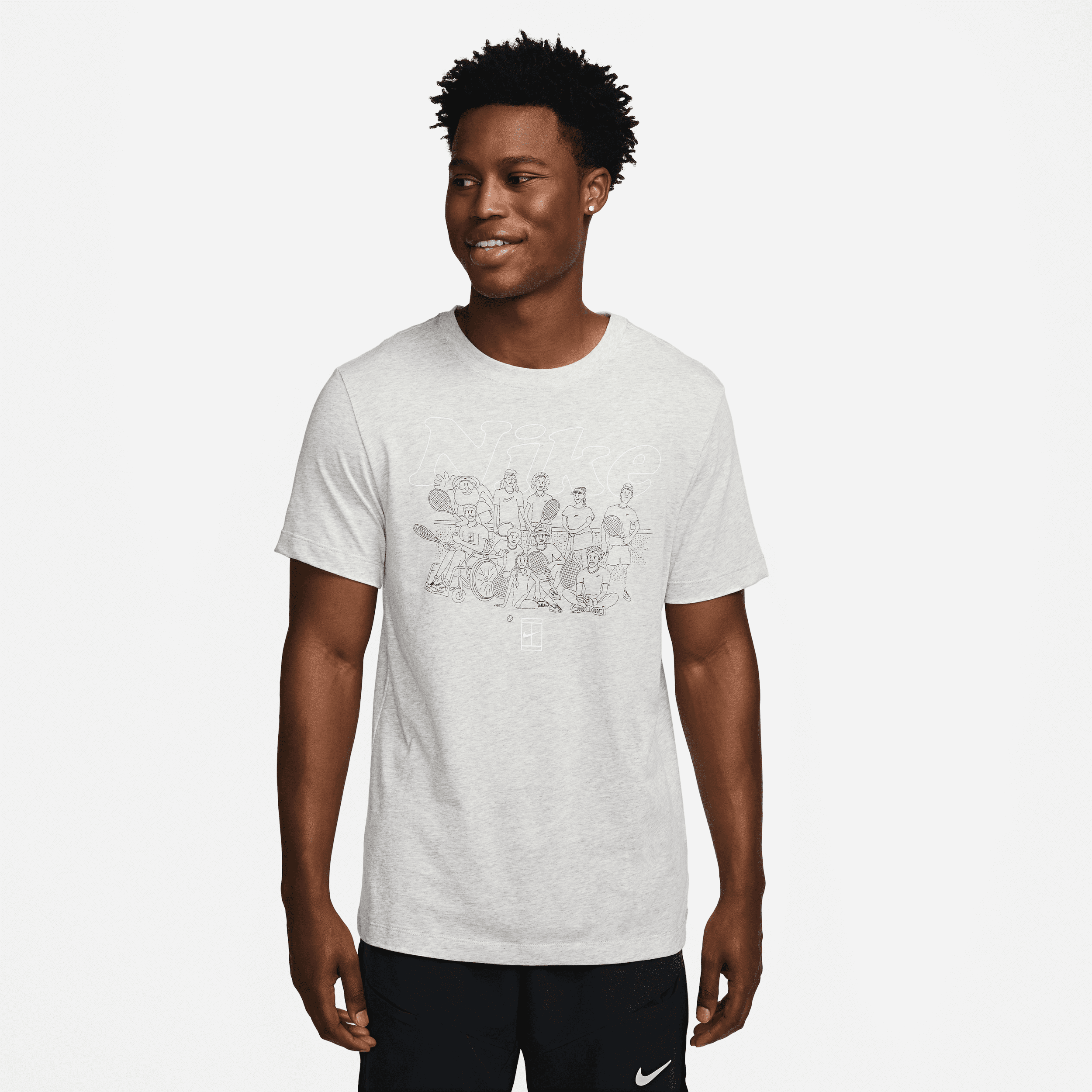 nike t-shirt da tennis dri-fit court – uomo - grigio