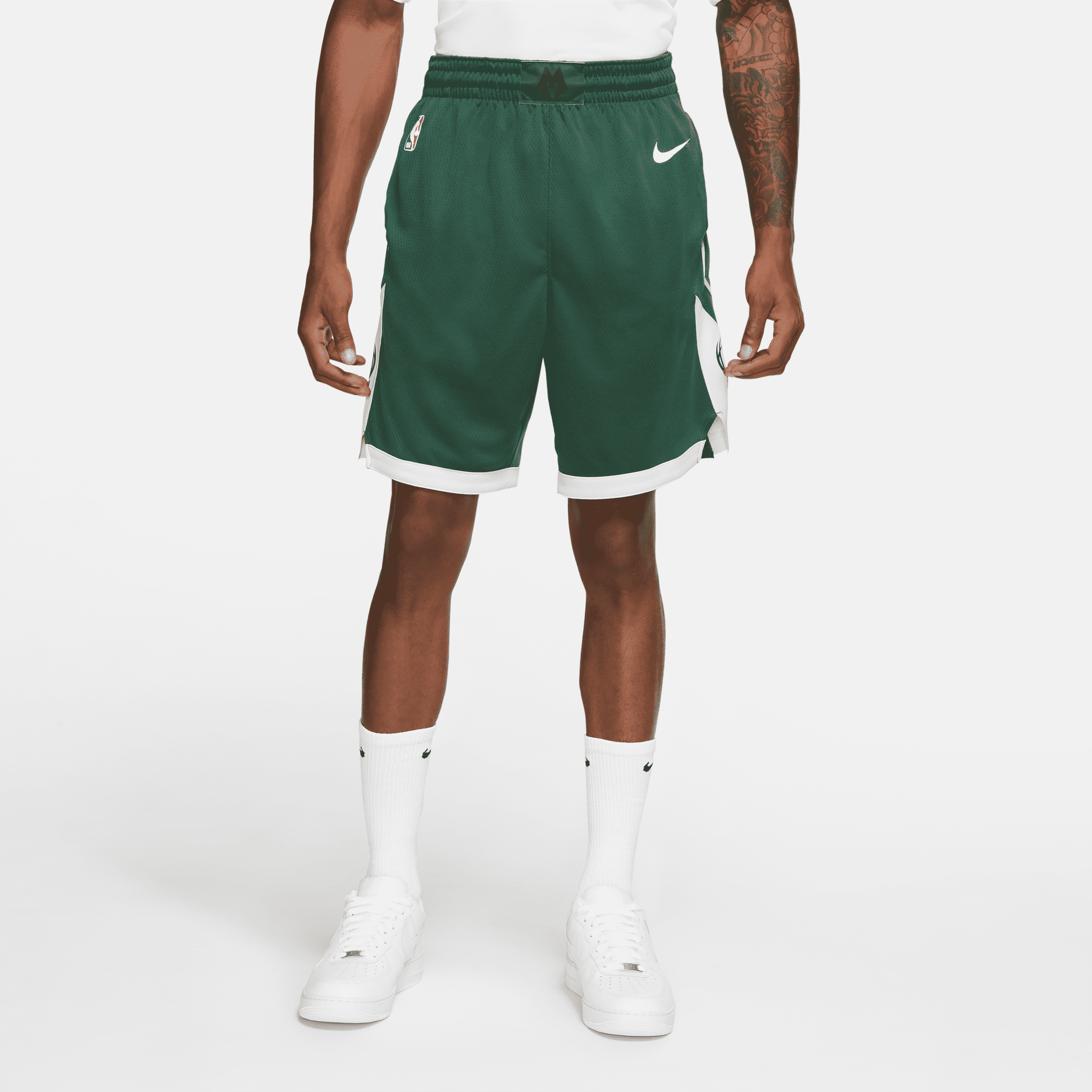 nike shorts milwaukee bucks icon edition swingman  nba - uomo - verde