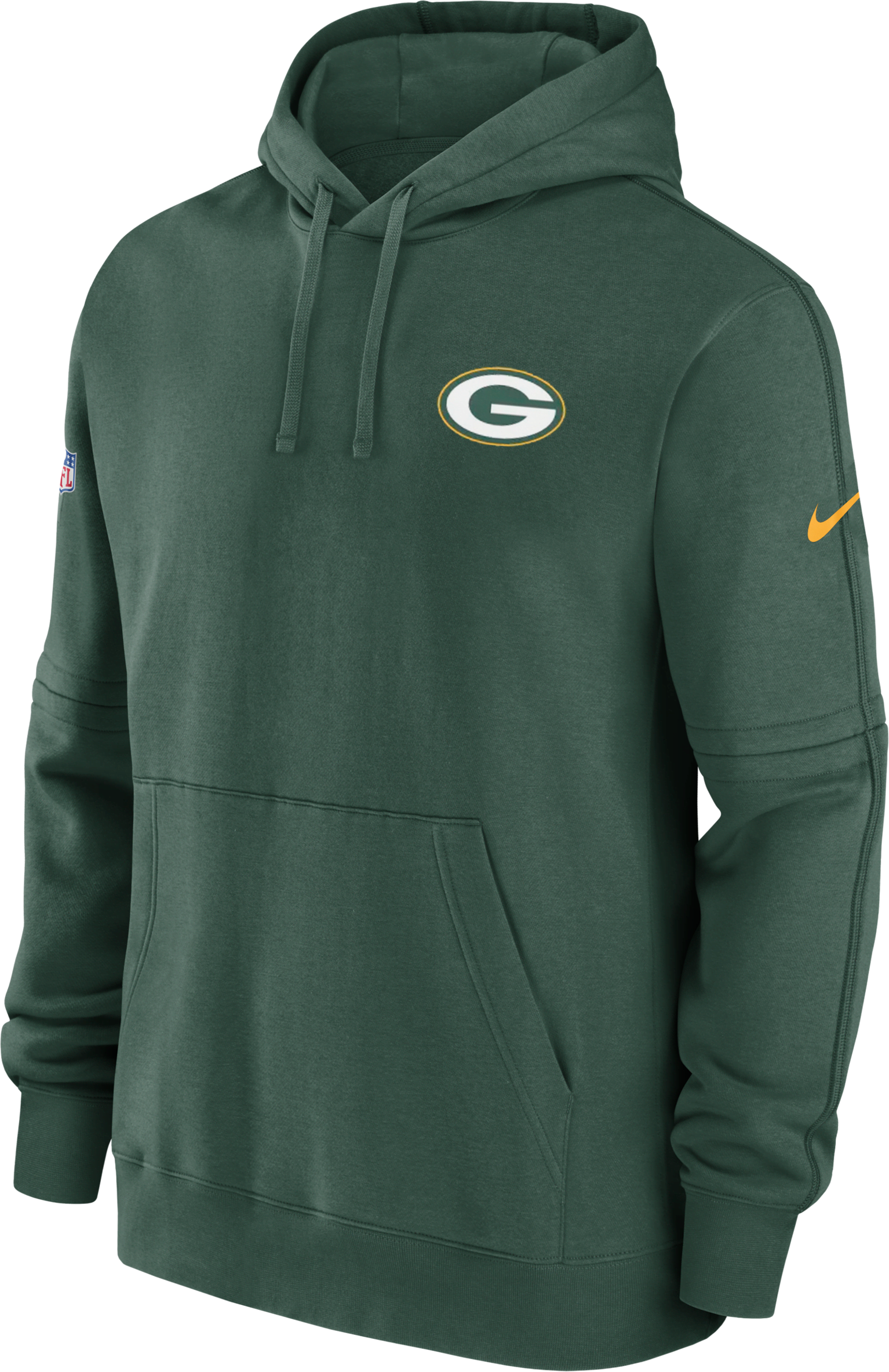 nike felpa pullover con cappuccio green bay packers sideline club  nfl – uomo - verde