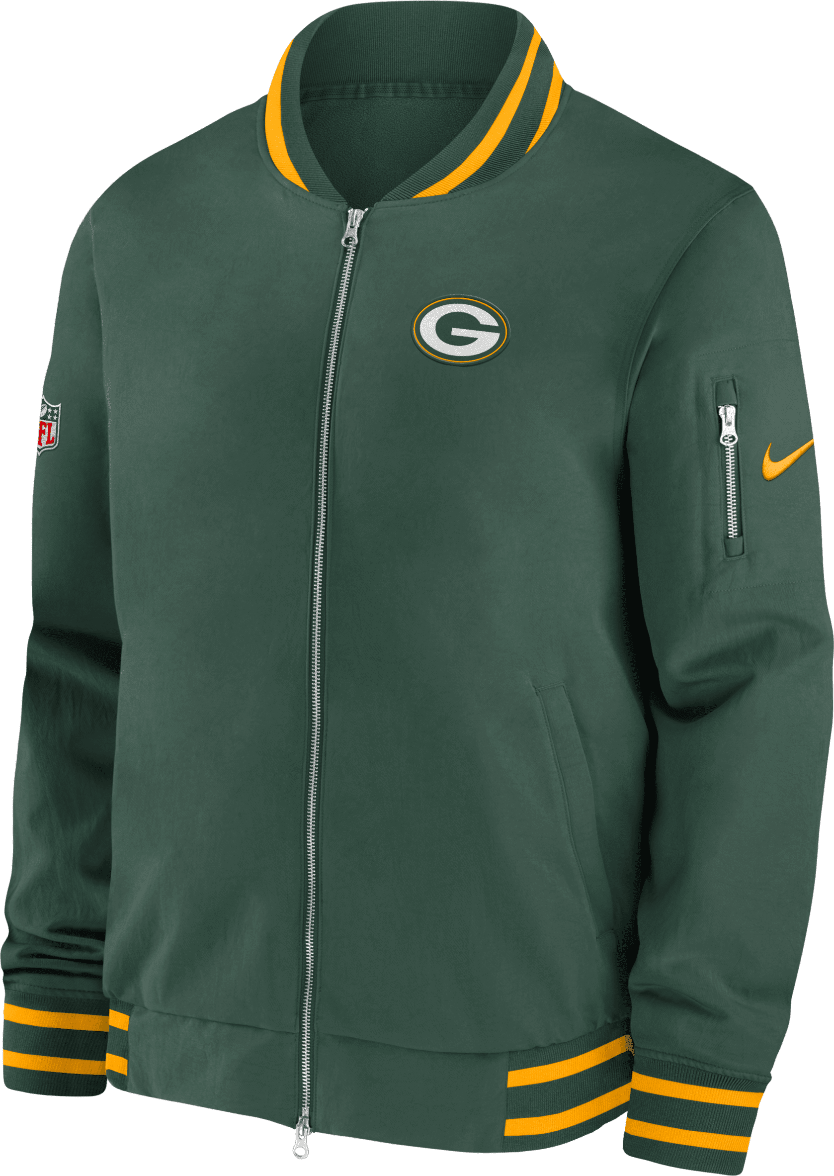 nike giacca bomber con zip a tutta lunghezza  coach (nfl green bay packers) – uomo - verde