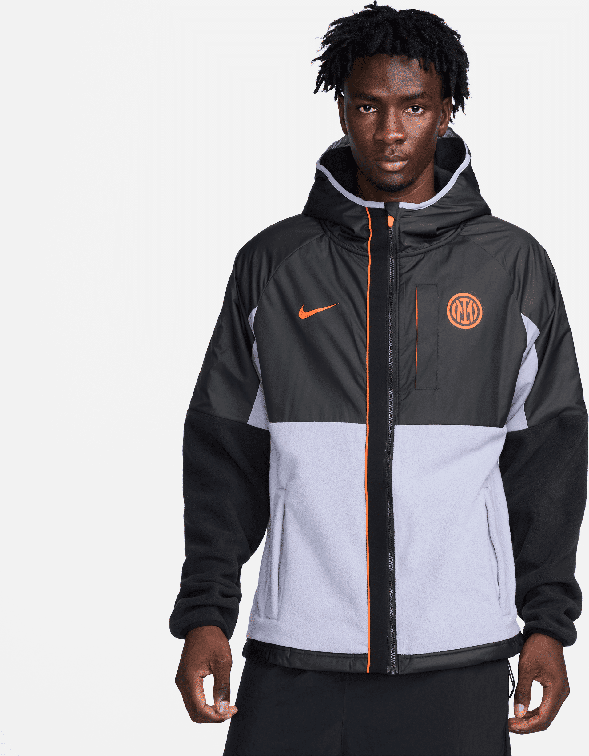 nike giacca da calcio per l'inverno con zip a tutta lunghezza  inter awf da uomo – terza - nero