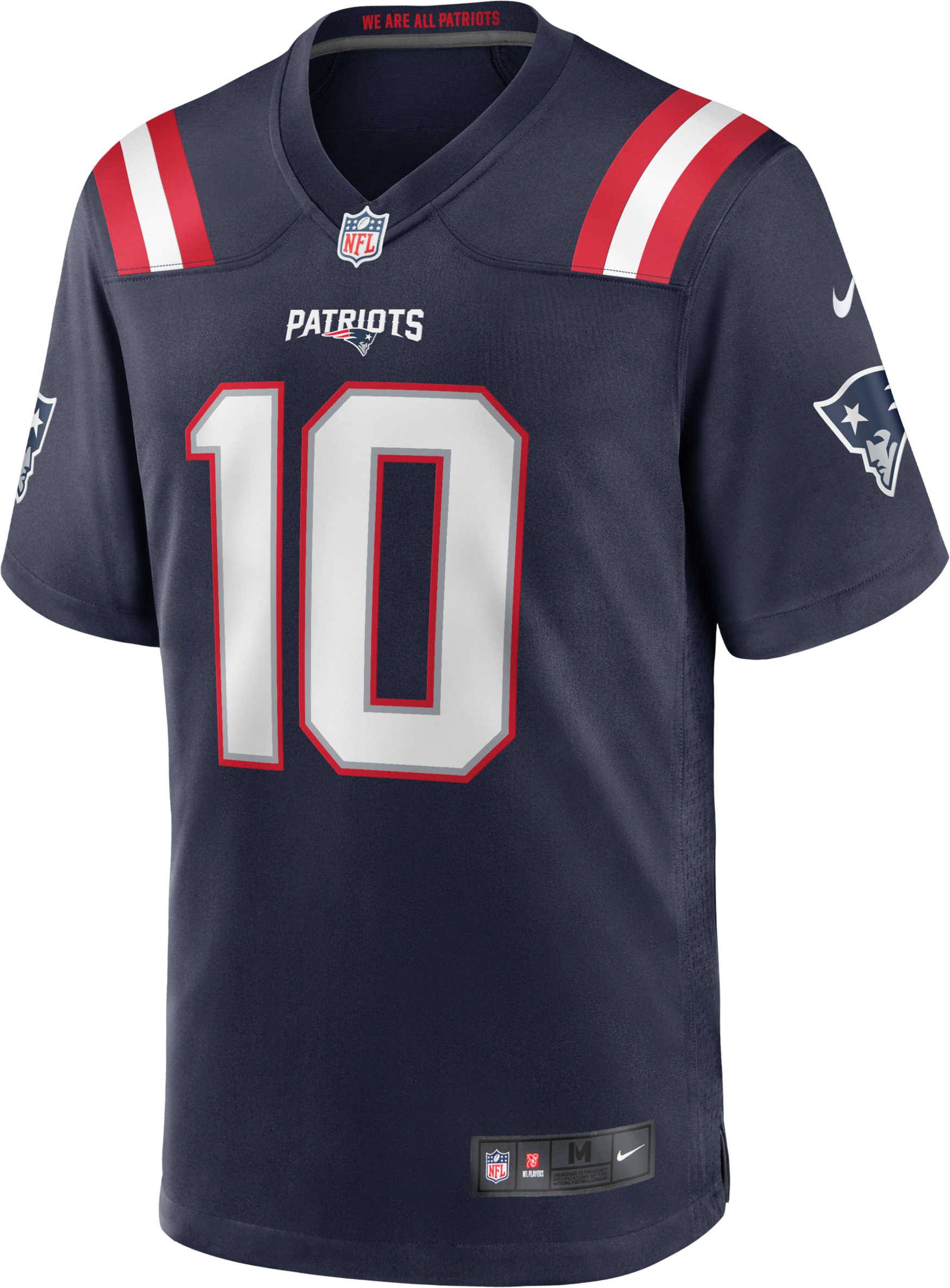 nike maglia da partita da football americano new england patriots (mac jones) nfl – uomo - blu