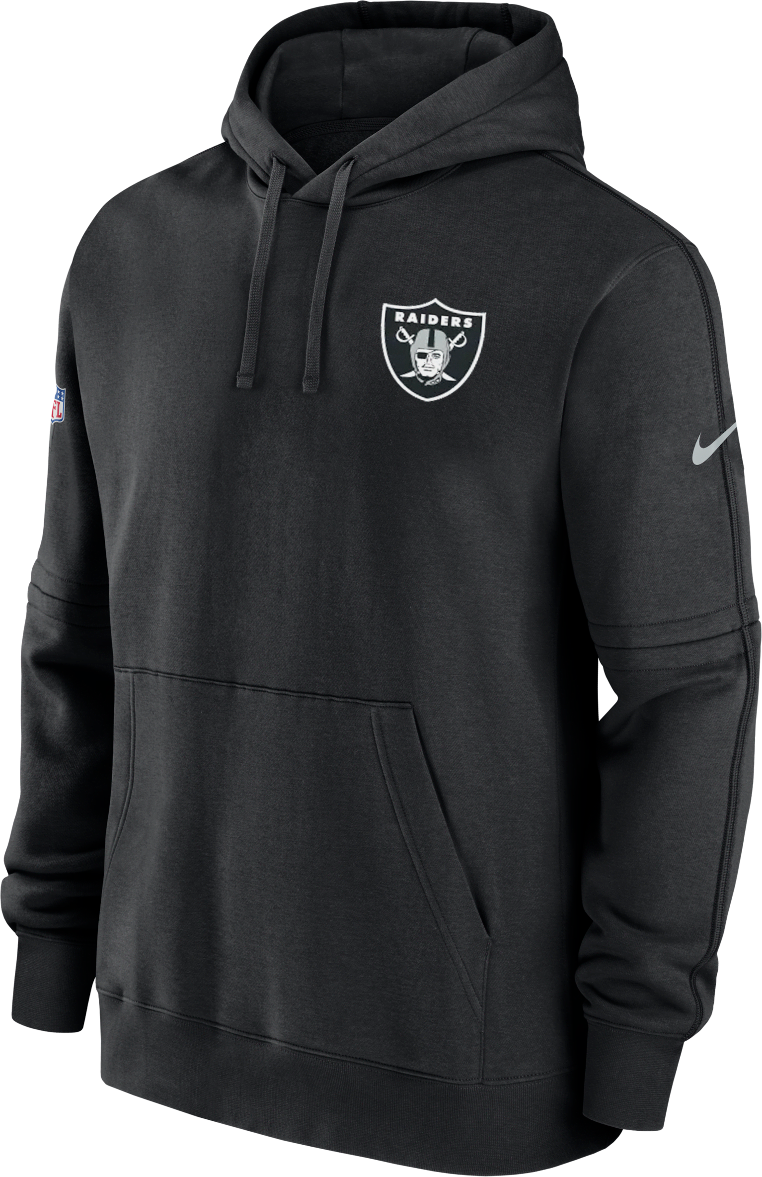 nike felpa pullover con cappuccio las vegas raiders sideline club  nfl – uomo - nero