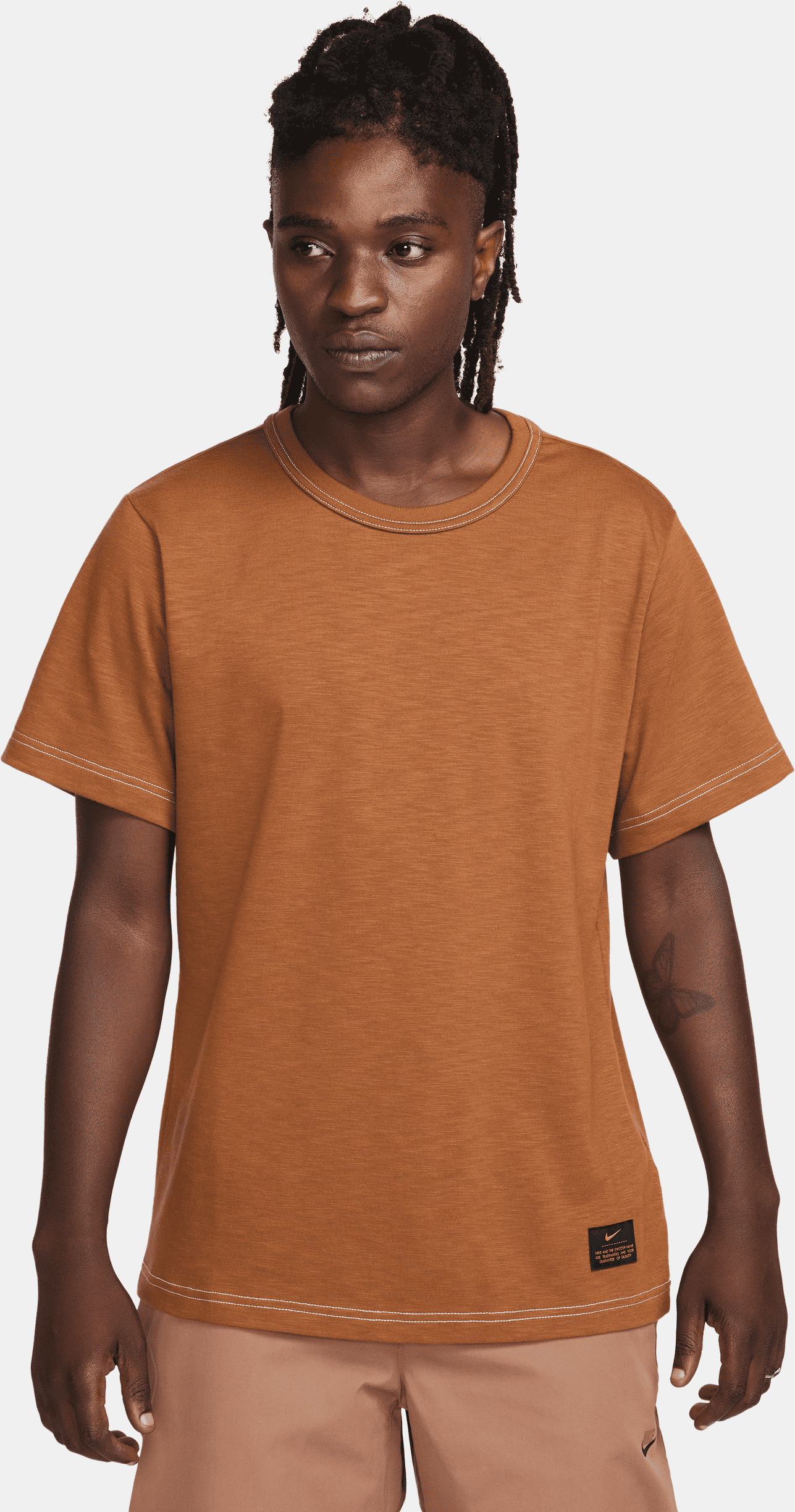 nike maglia a manica corta  life – uomo - marrone