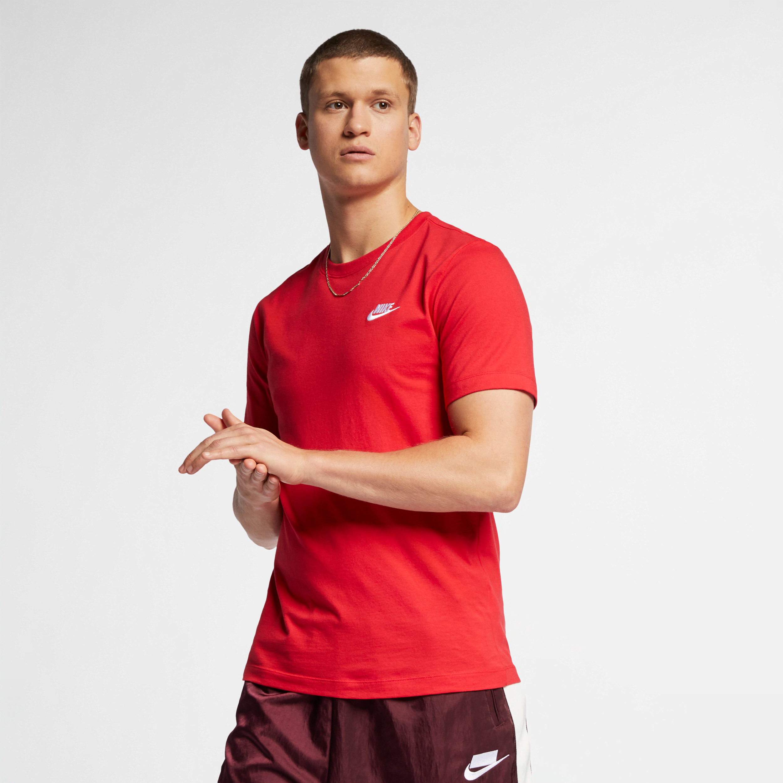 nike t-shirt  sportswear club – uomo - rosso