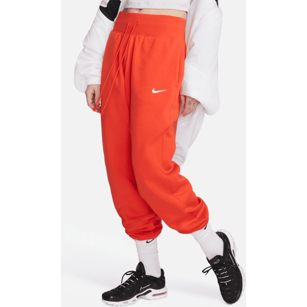 nike pantaloni tuta oversize a vita alta  sportswear phoenix fleece – donna - rosso