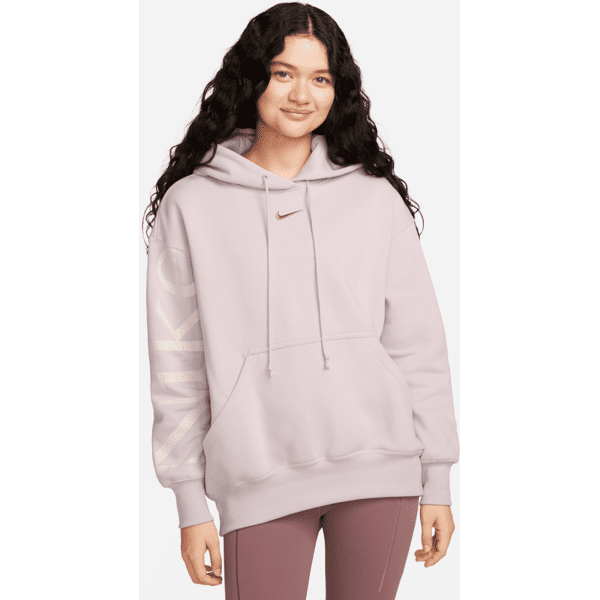 nike felpa oversize con cappuccio e logo  sportswear phoenix fleece – donna - viola