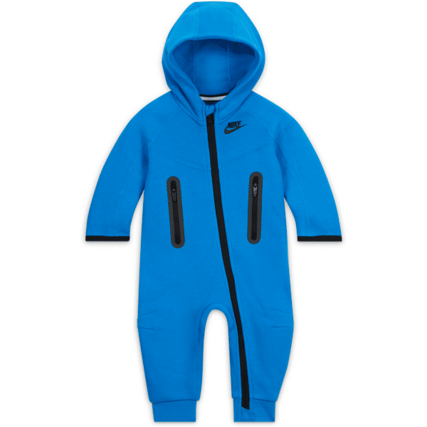 nike tuta con cappuccio  sportswear tech fleece hooded coverall – neonati - blu