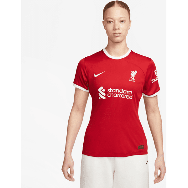 nike maglia da calcio  dri-fit liverpool fc 2023/24 stadium da donna – home - rosso