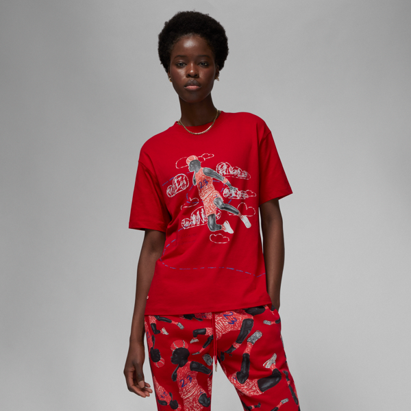 jordan t-shirt  artist series by parker duncan – donna - rosso