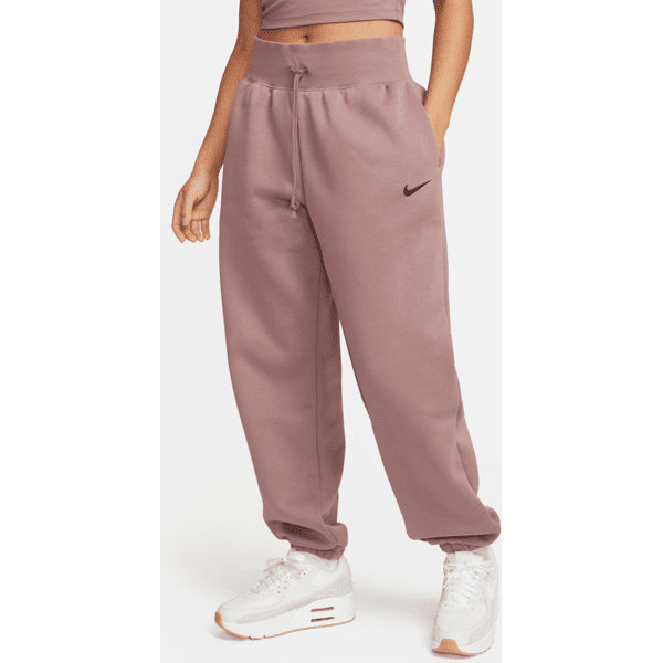 nike pantaloni tuta oversize a vita alta  sportswear phoenix fleece – donna - viola