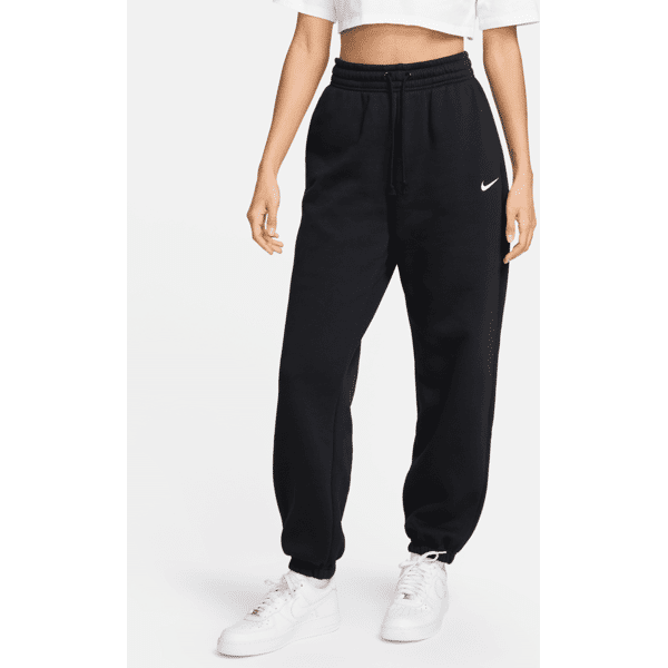 nike pantaloni tuta oversize a vita alta  sportswear phoenix fleece – donna - nero